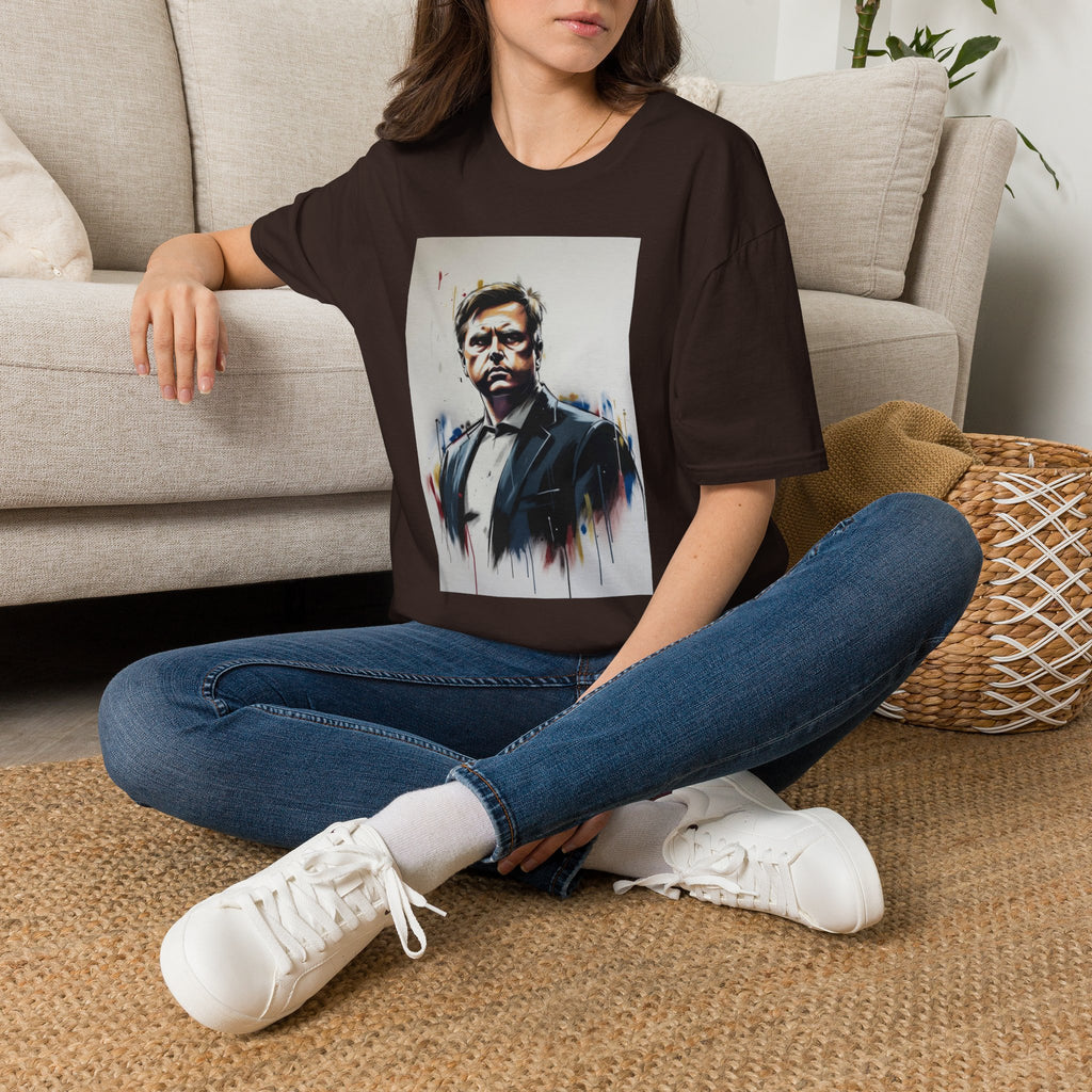 Portrait Artsy JD T-Shirt — Stylized Gentleman's Painted Face Graphic Tee