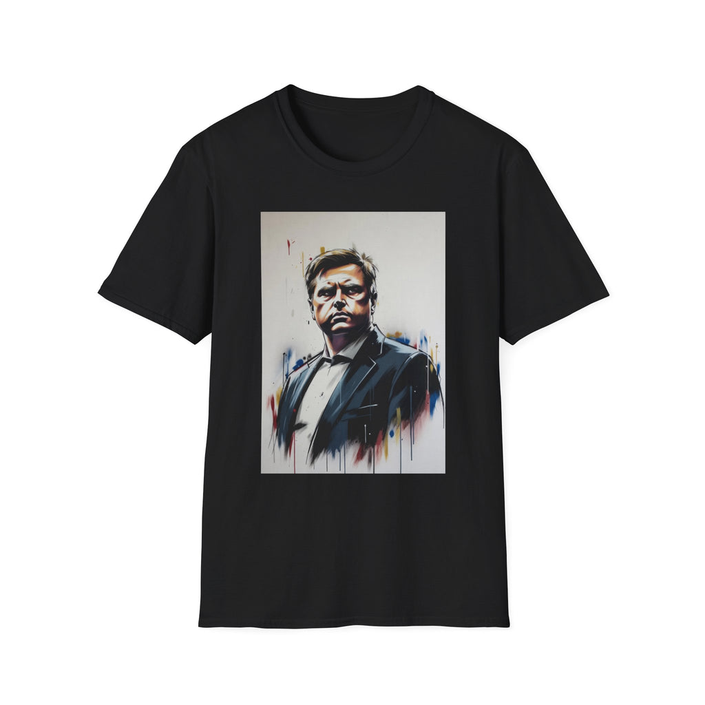 Portrait Artsy JD T-Shirt — Stylized Gentleman's Painted Face Graphic Tee