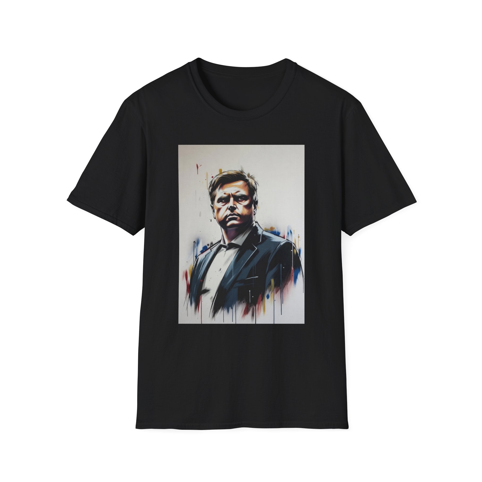 Portrait Artsy JD T-Shirt — Stylized Gentleman's Painted Face Graphic Tee