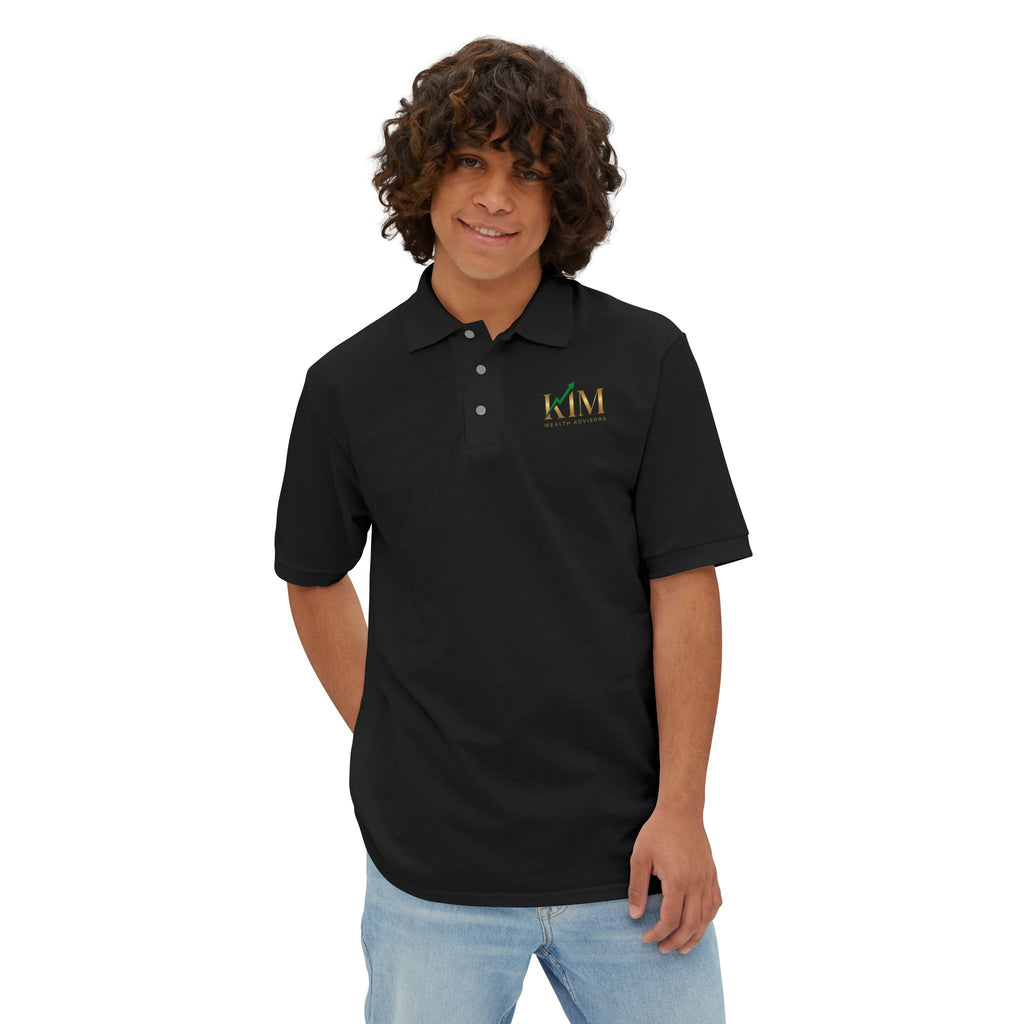 Men's Piqué Polo — Embroidered KIM Monogram Chest Polo