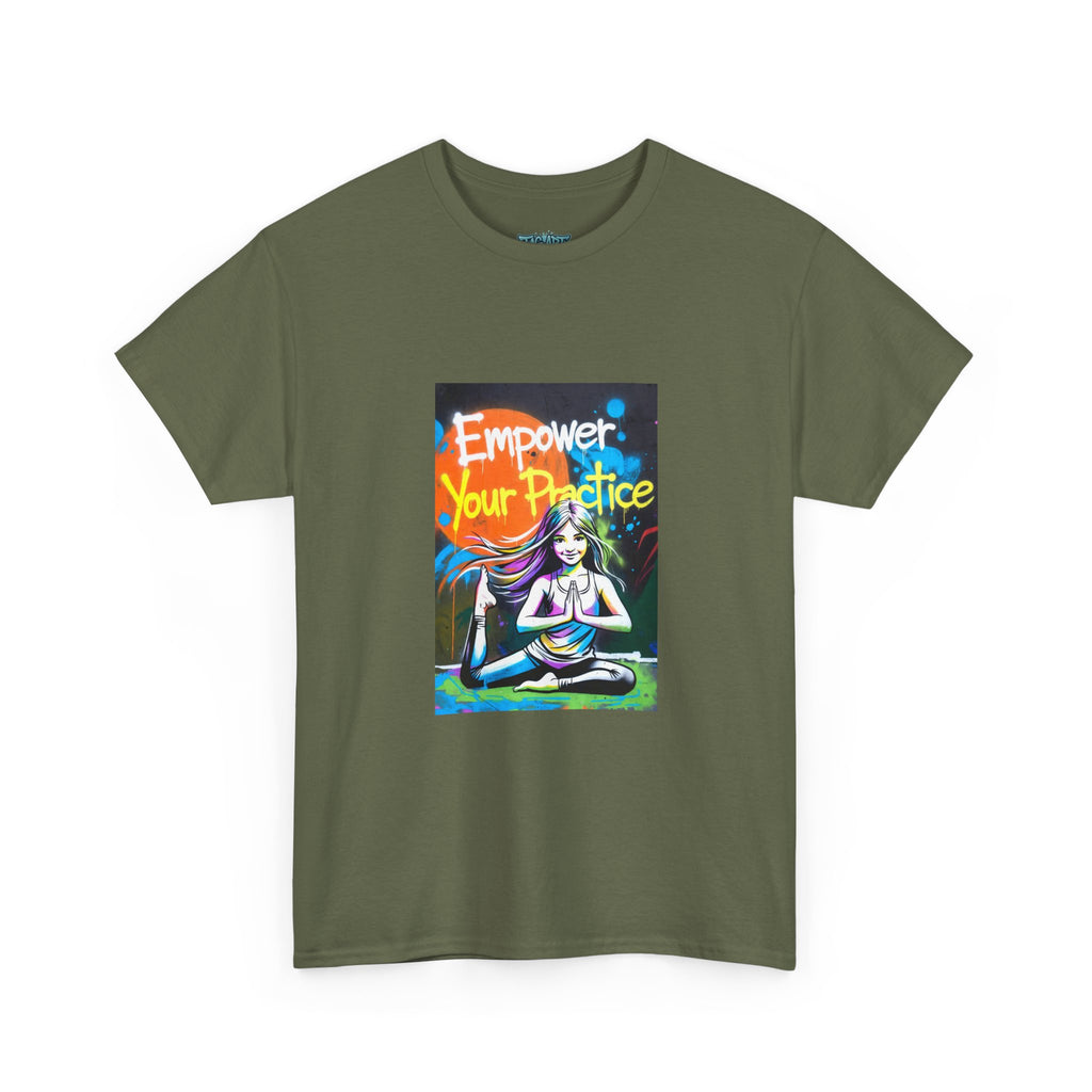 Empower Your Practice yoga pose illustration T-Shirt | meditation graphic tee
