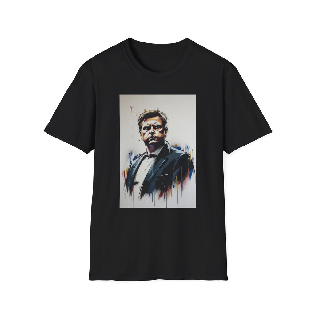 Portrait Artsy JD T-Shirt — Stylized Gentleman's Painted Face Graphic Tee