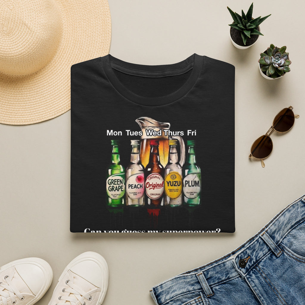 T-Shirt — Soju Bottle Lineup Graphic Tee (Beer Labels)
