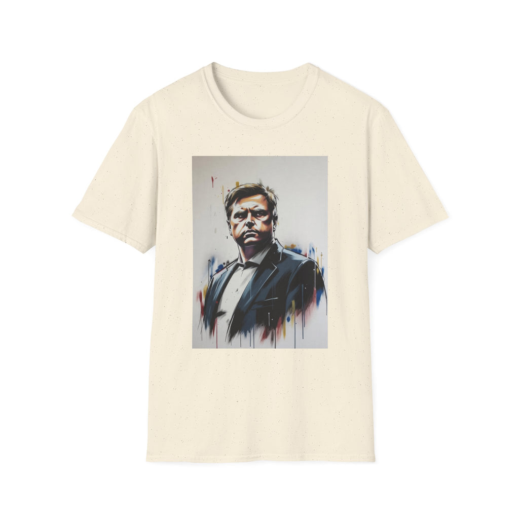 Portrait Artsy JD T-Shirt — Stylized Gentleman's Painted Face Graphic Tee