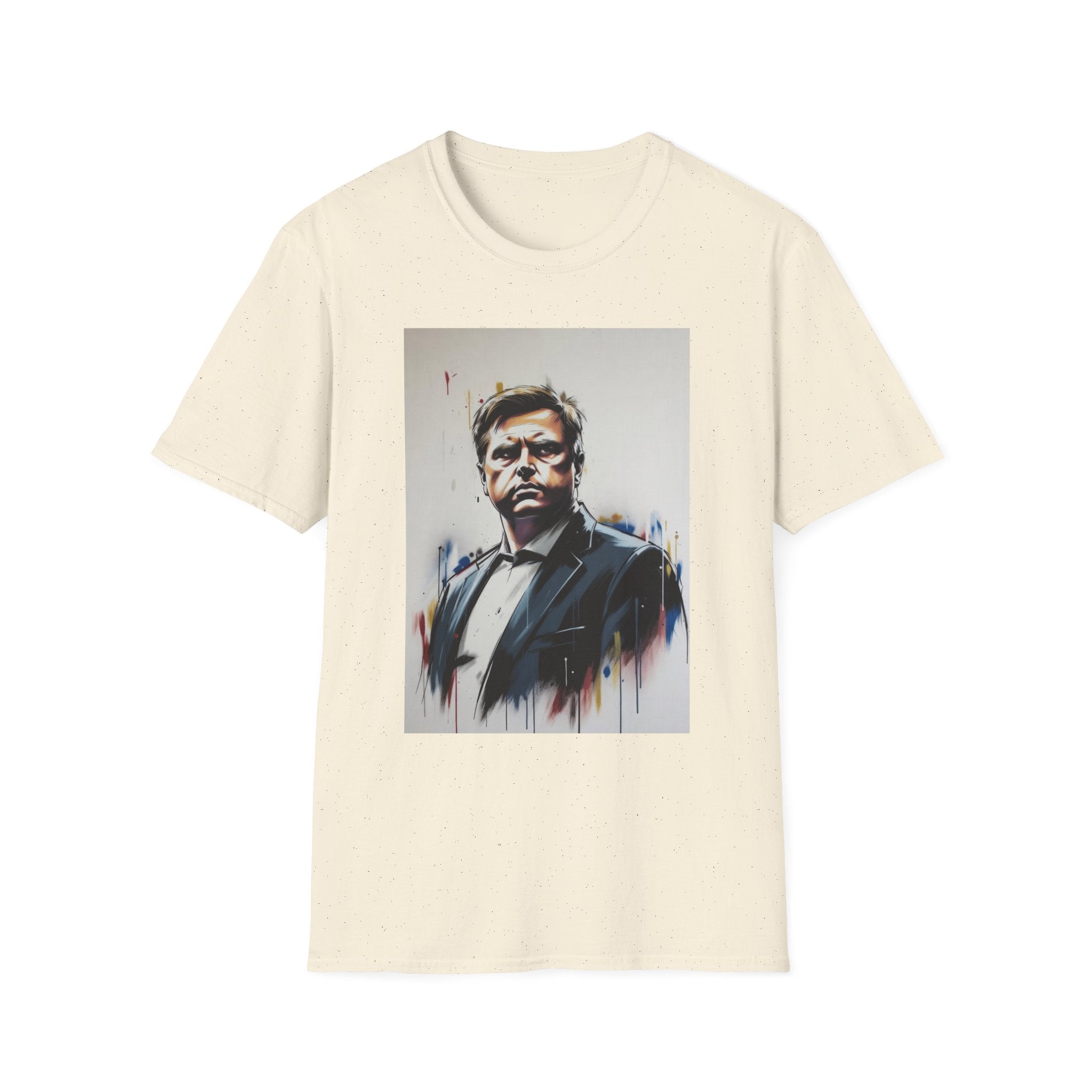 Portrait Artsy JD T-Shirt — Stylized Gentleman's Painted Face Graphic Tee