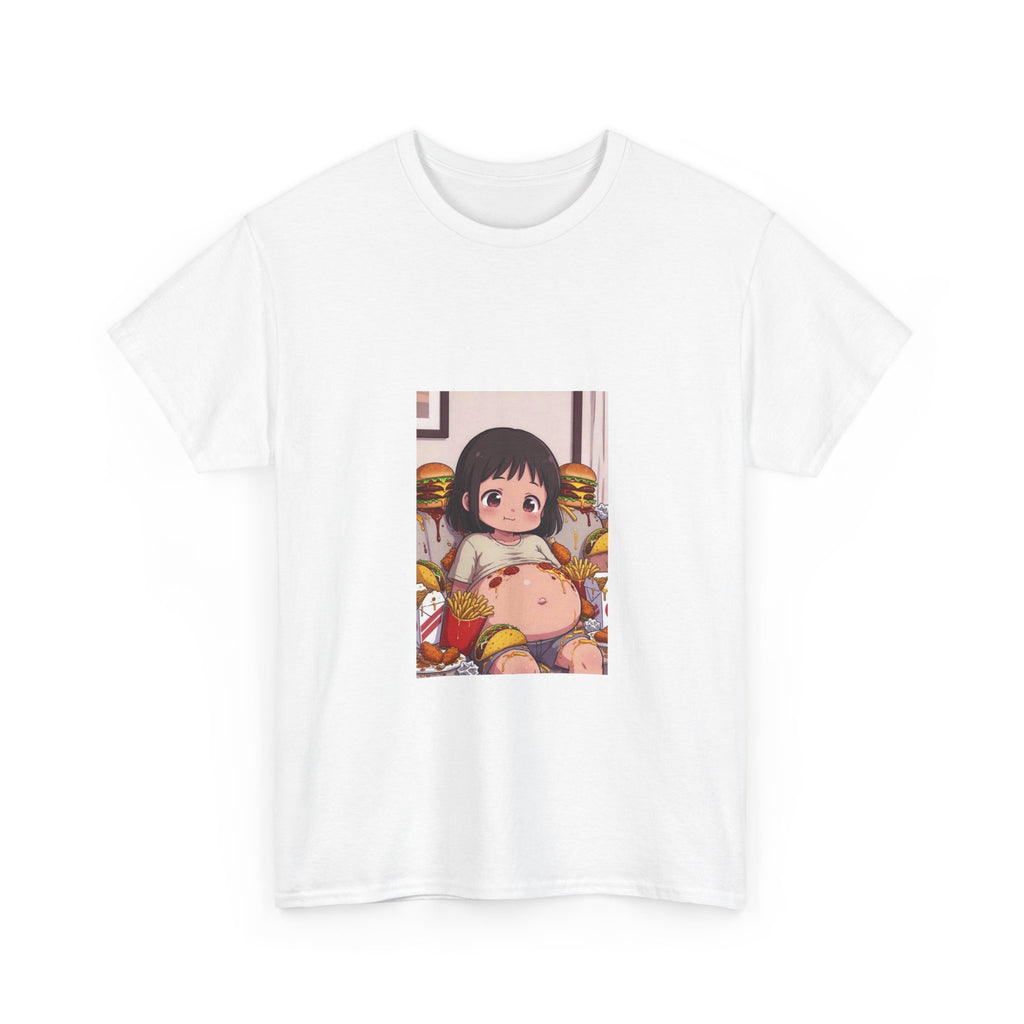 Anime Snack Girl T-Shirt — “The food baby is definitely yours” Cute Kawaii Graphic Tee