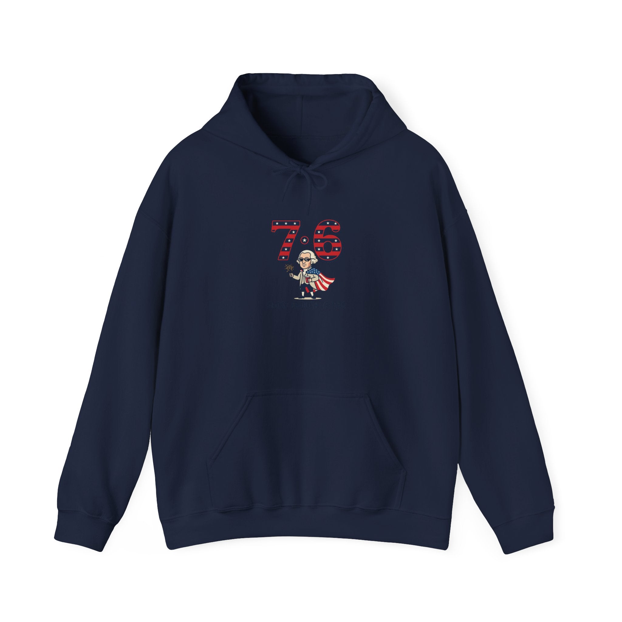 7·6 Patriotic Meme Hoodie | 1776 Vintage Numbers, Independence Humor