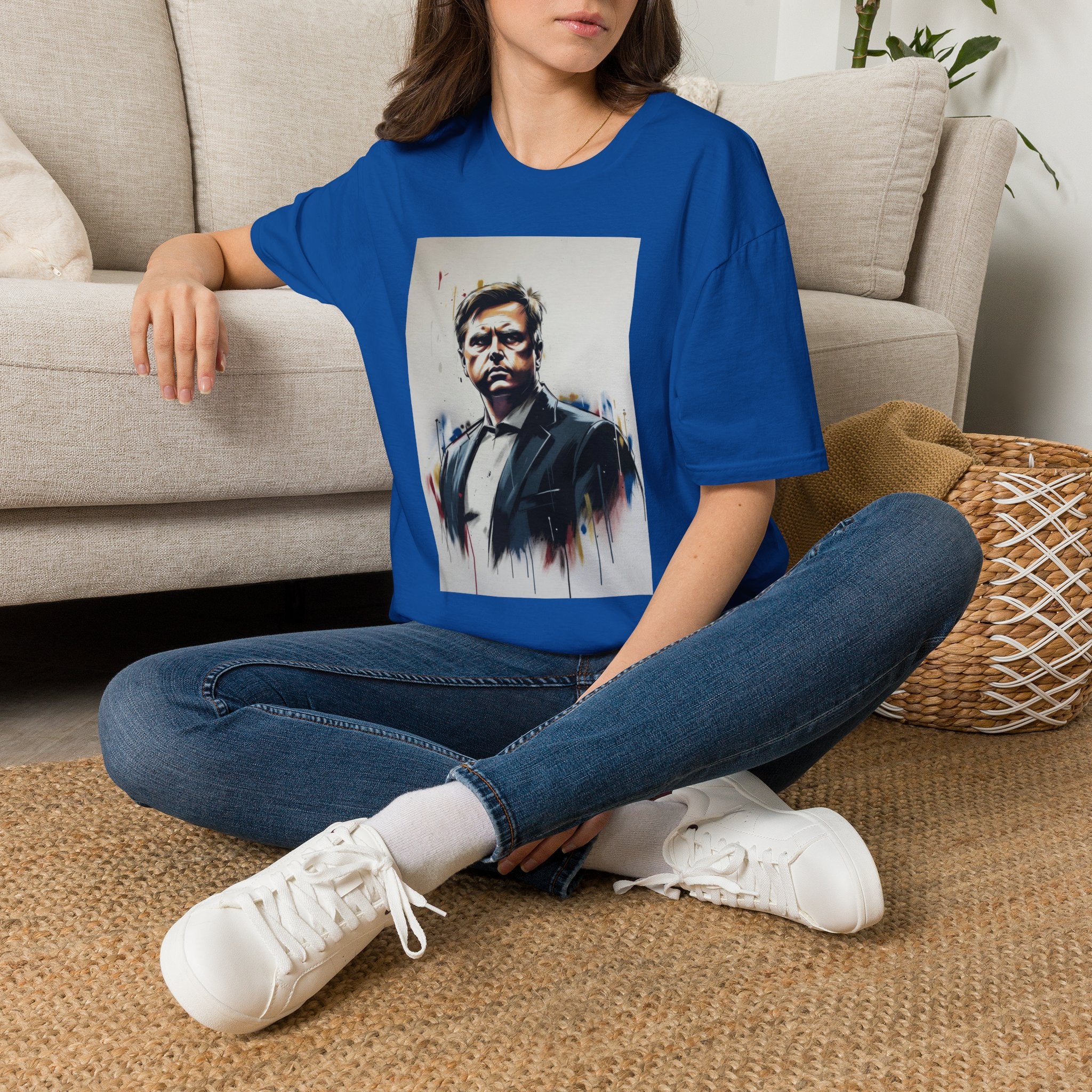 Portrait Artsy JD T-Shirt — Stylized Gentleman's Painted Face Graphic Tee