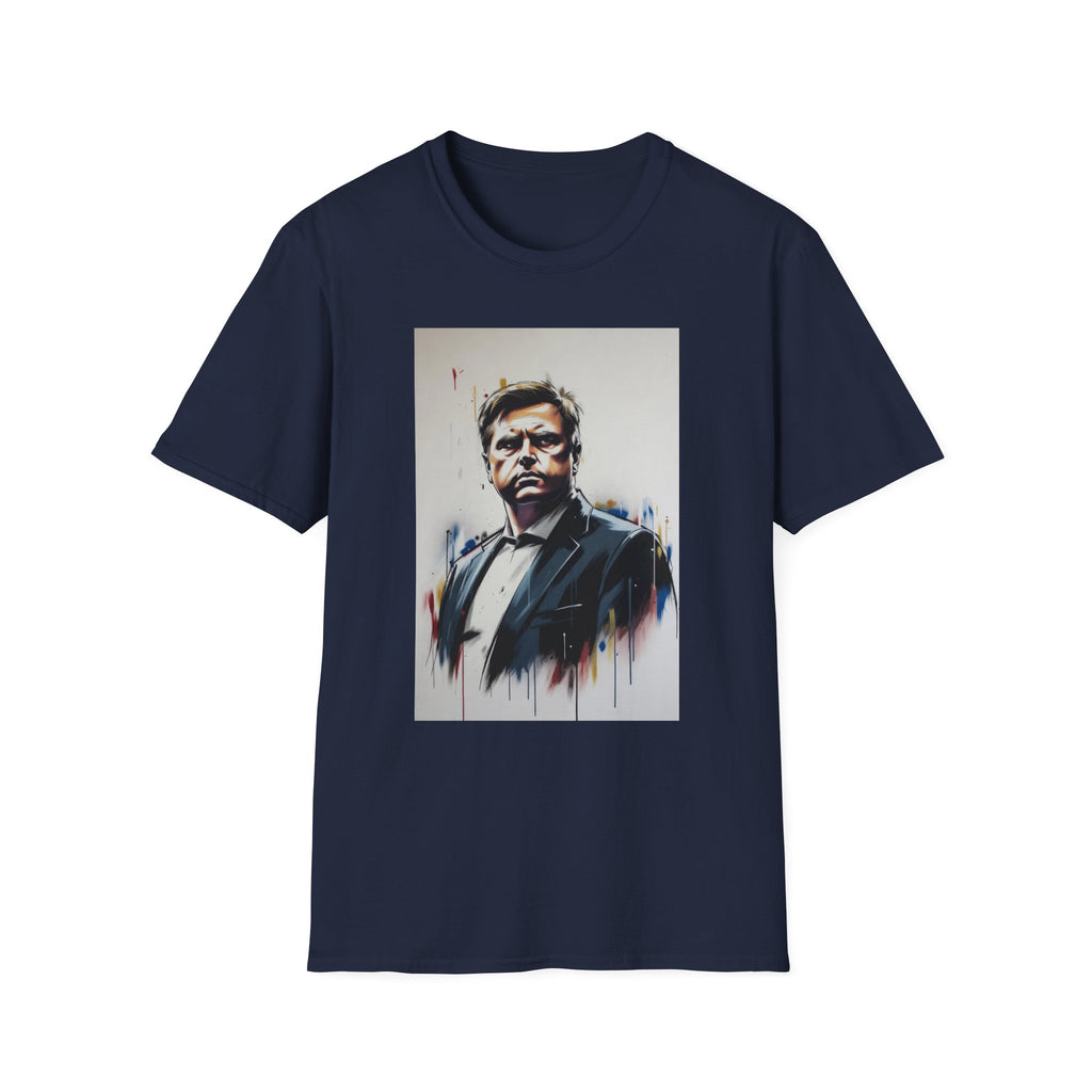 Portrait Artsy JD T-Shirt — Stylized Gentleman's Painted Face Graphic Tee