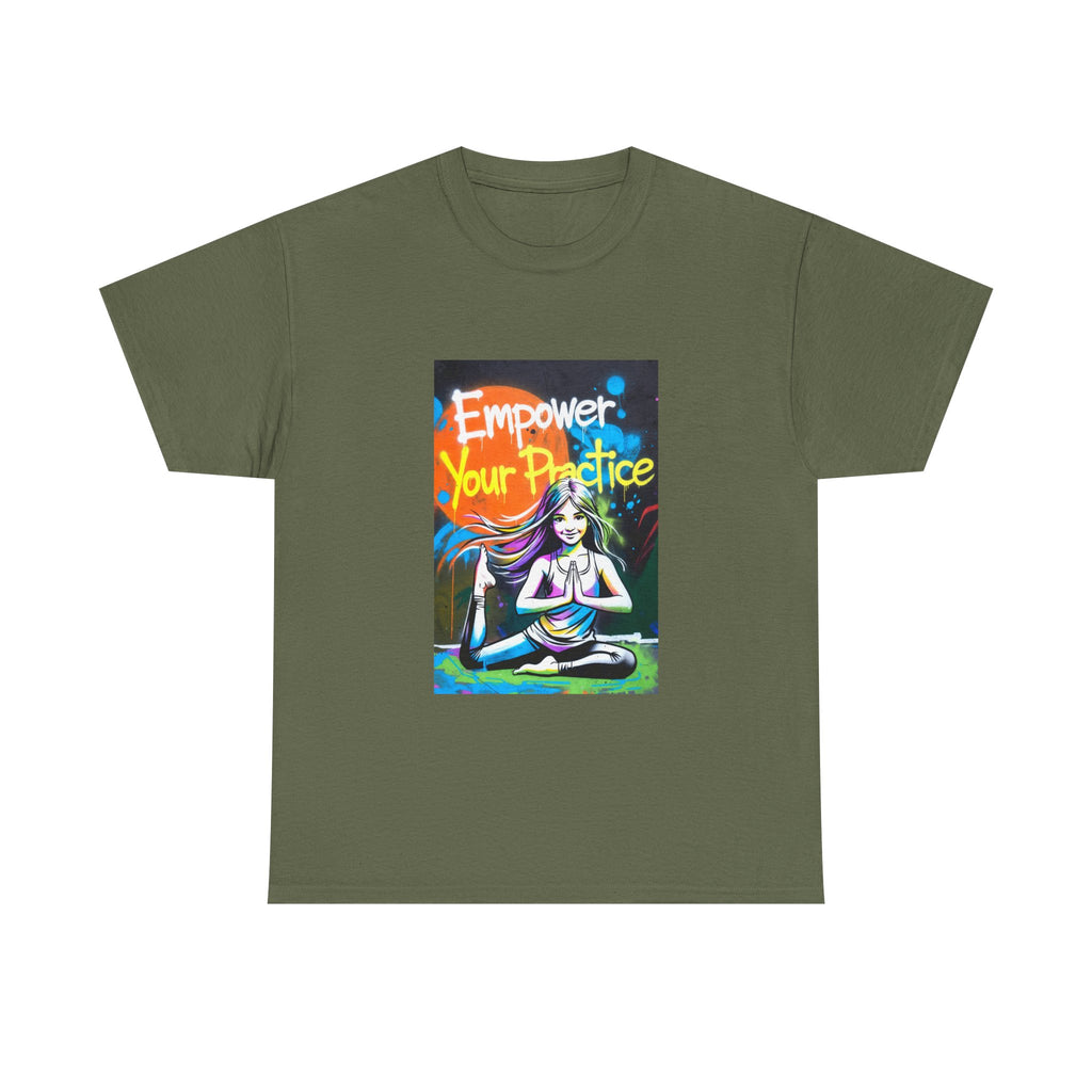 Empower Your Practice yoga pose illustration T-Shirt | meditation graphic tee