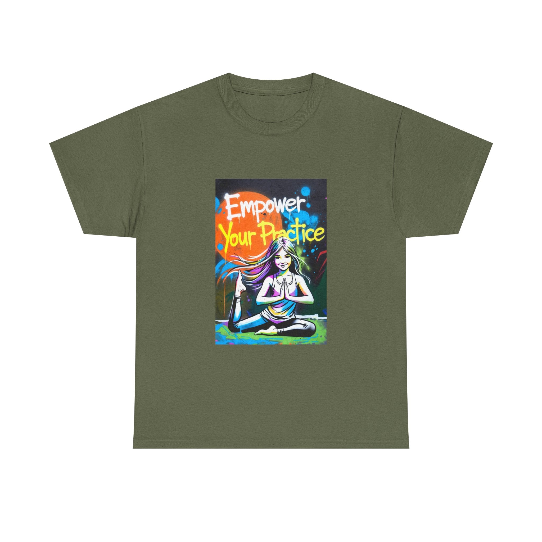 Empower Your Practice yoga pose illustration T-Shirt | meditation graphic tee