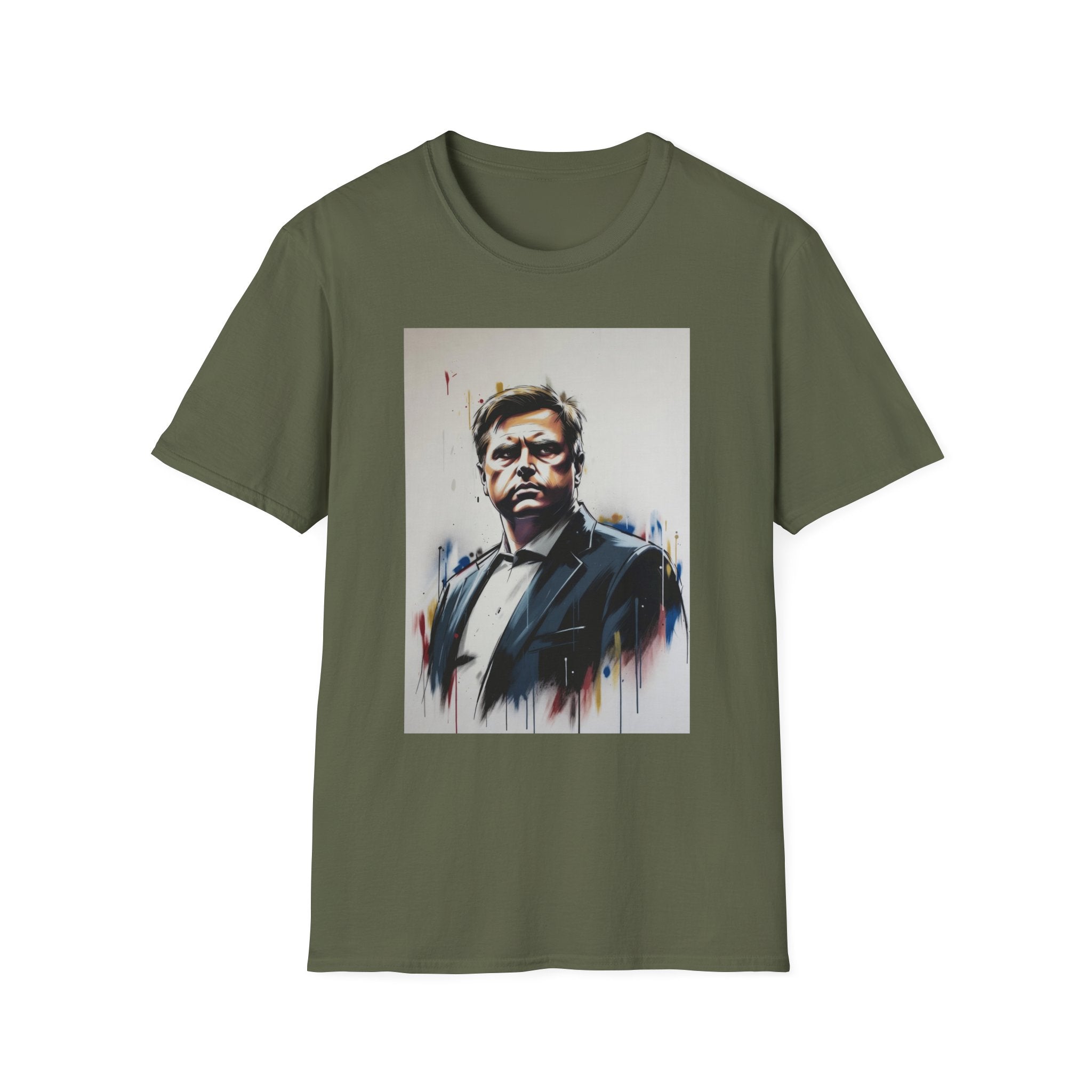Portrait Artsy JD T-Shirt — Stylized Gentleman's Painted Face Graphic Tee