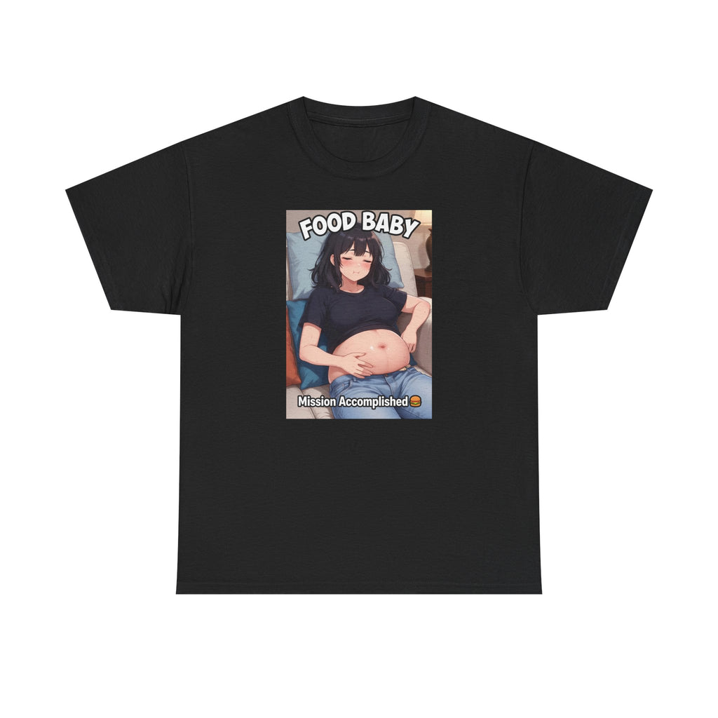 T-Shirt — "Food Baby" Graphic Belly Laugh Tee