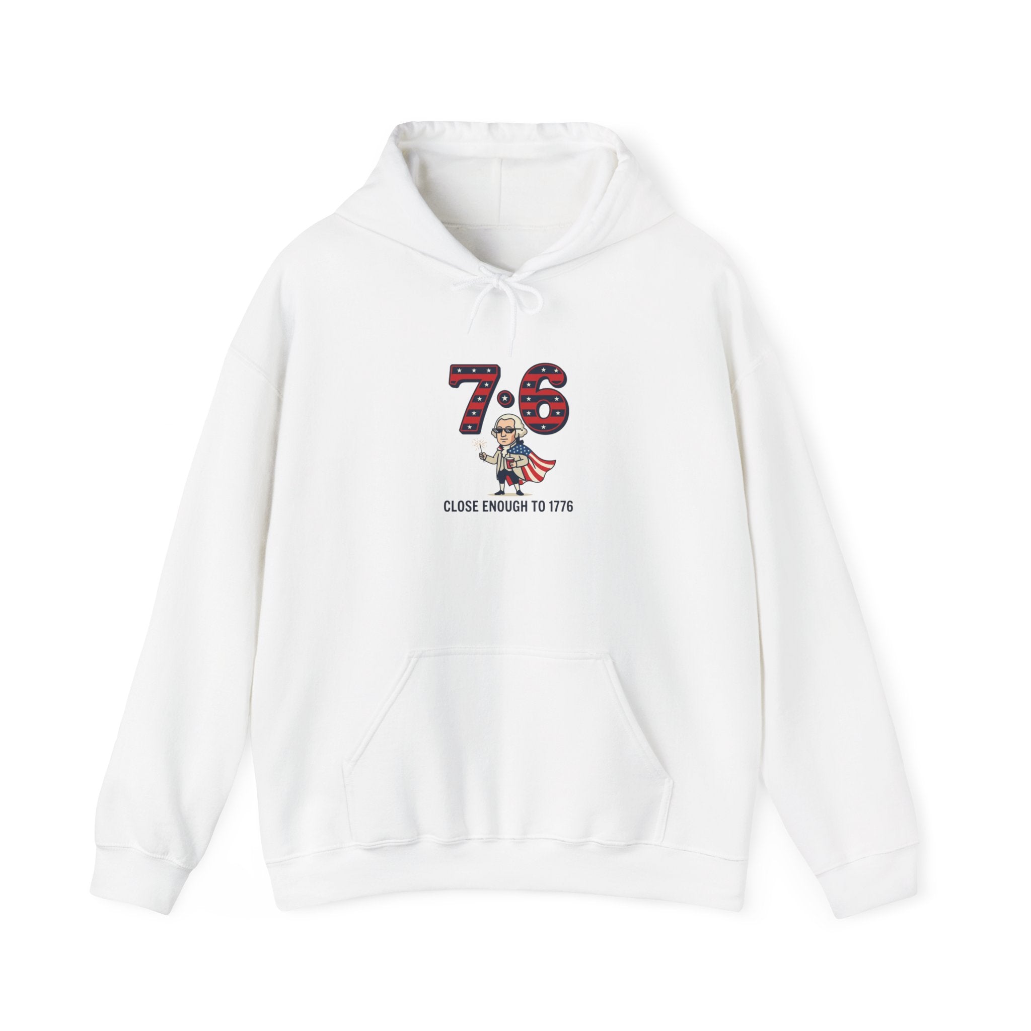 7·6 Patriotic Meme Hoodie | 1776 Vintage Numbers, Independence Humor