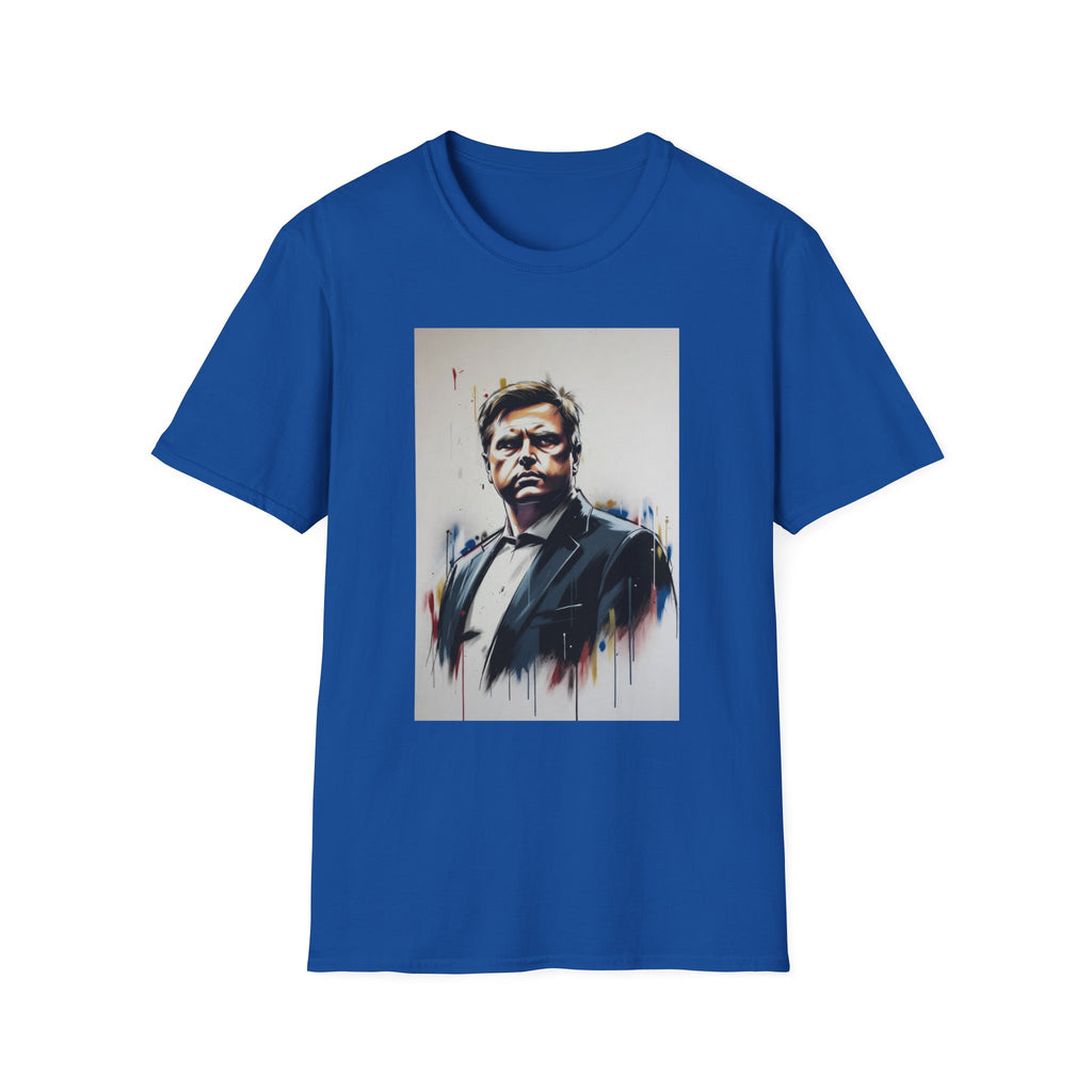 Portrait Artsy JD T-Shirt — Stylized Gentleman's Painted Face Graphic Tee