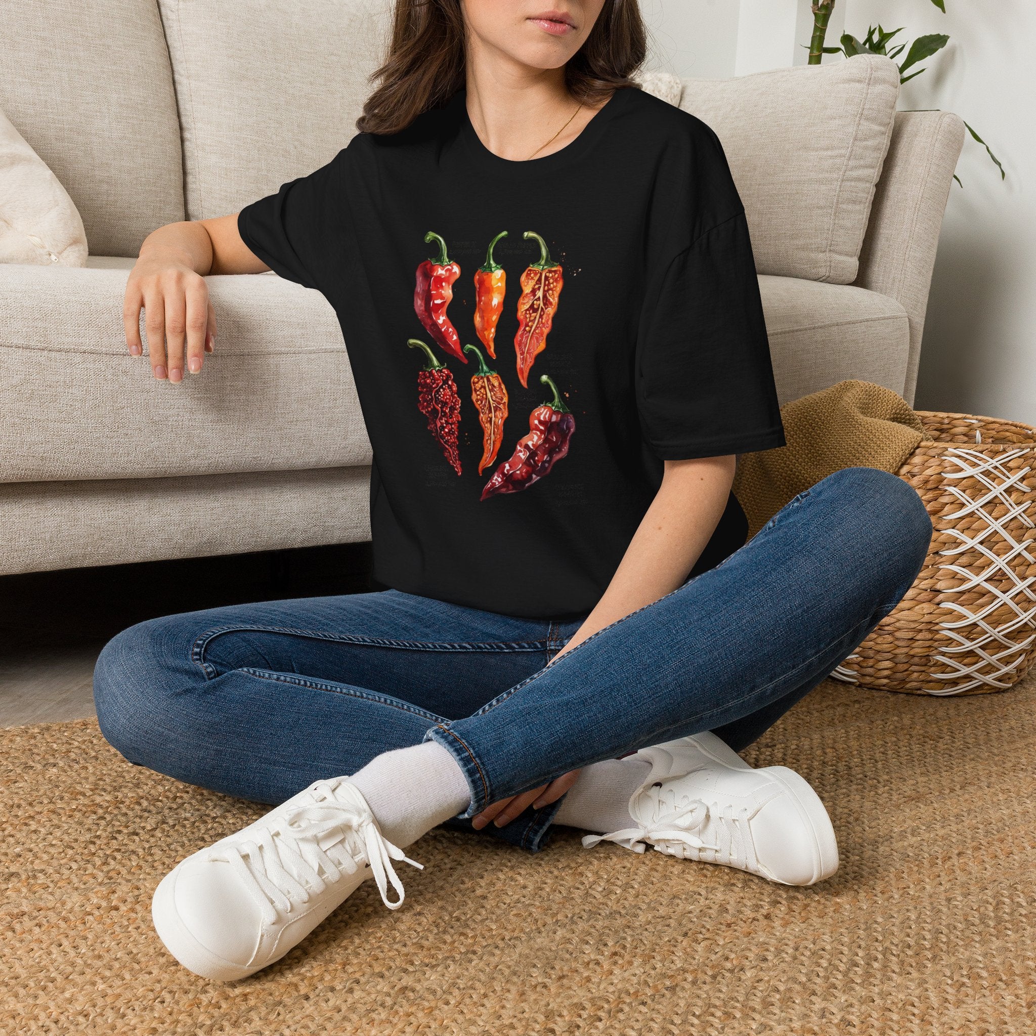 Chili Pepper Varieties T-Shirt – Vintage Botanical Hot Pepper Chart Tee