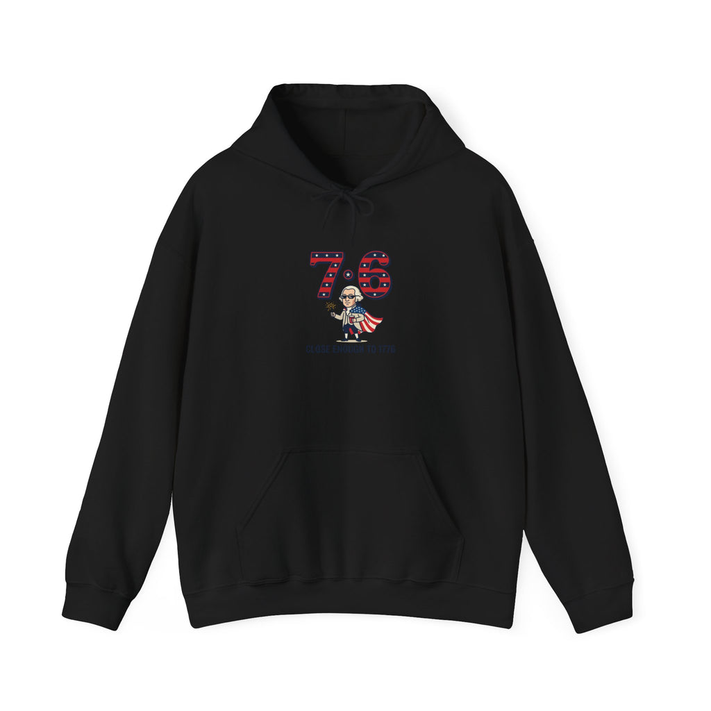 7·6 Patriotic Meme Hoodie | 1776 Vintage Numbers, Independence Humor