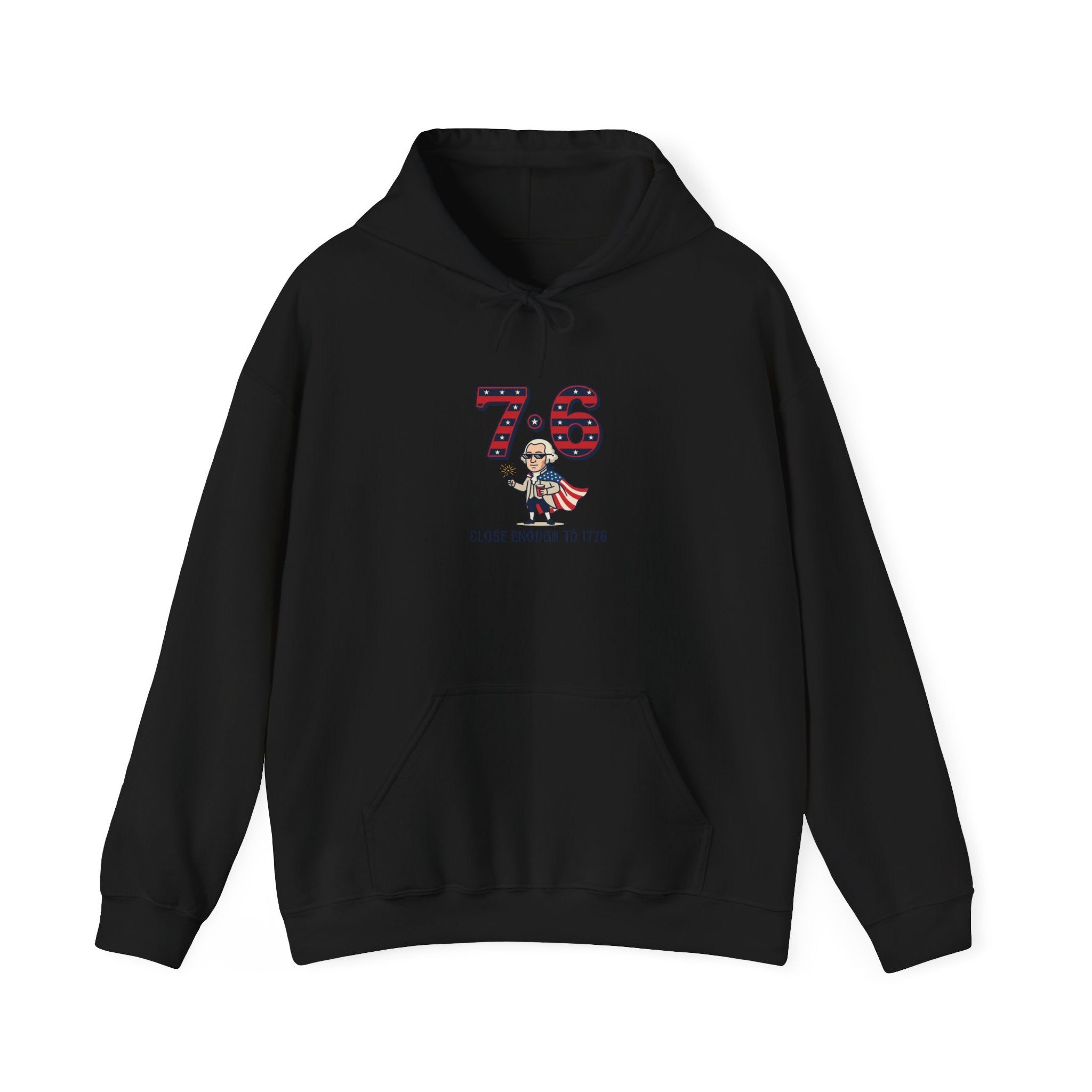 7·6 Patriotic Meme Hoodie | 1776 Vintage Numbers, Independence Humor