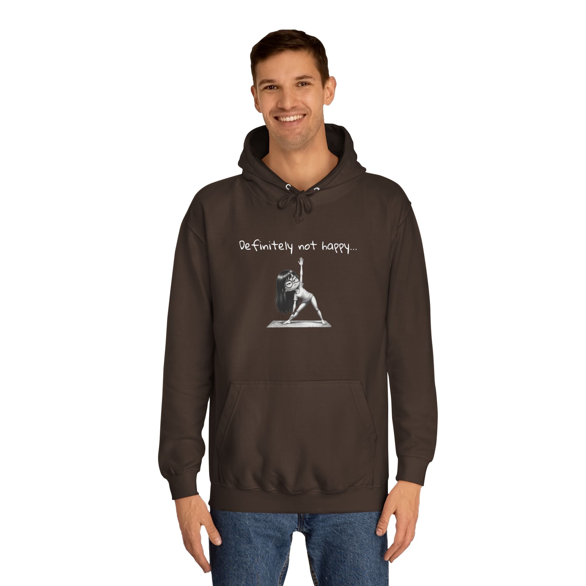 College Hoodie with Minimal Sketch Girl Design – 'She’s Not Crying' Campus Pullover
