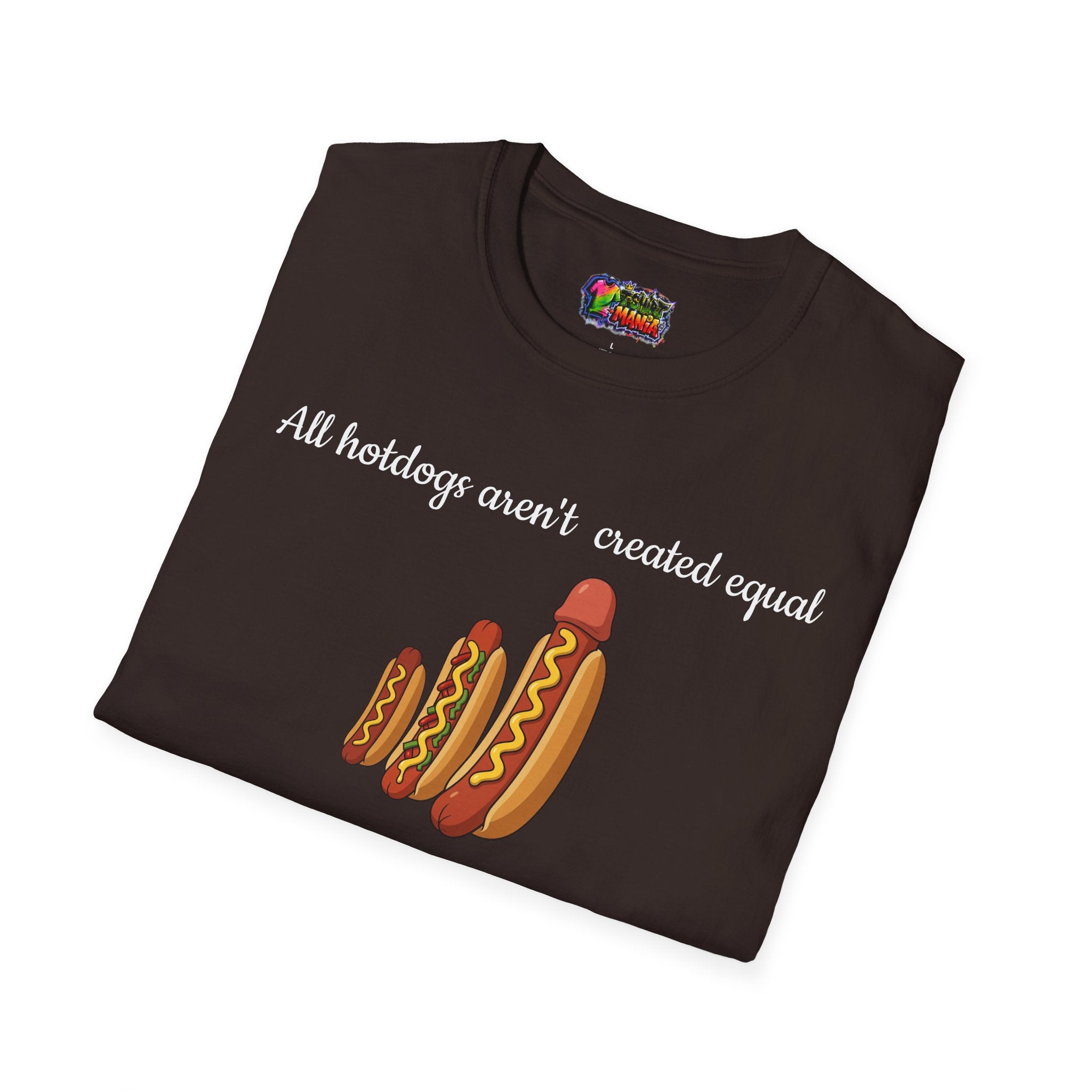 Hotdog Graphic T-Shirt — "All Hotdogs Aren't Created Equal" Funny Food Lover Tee