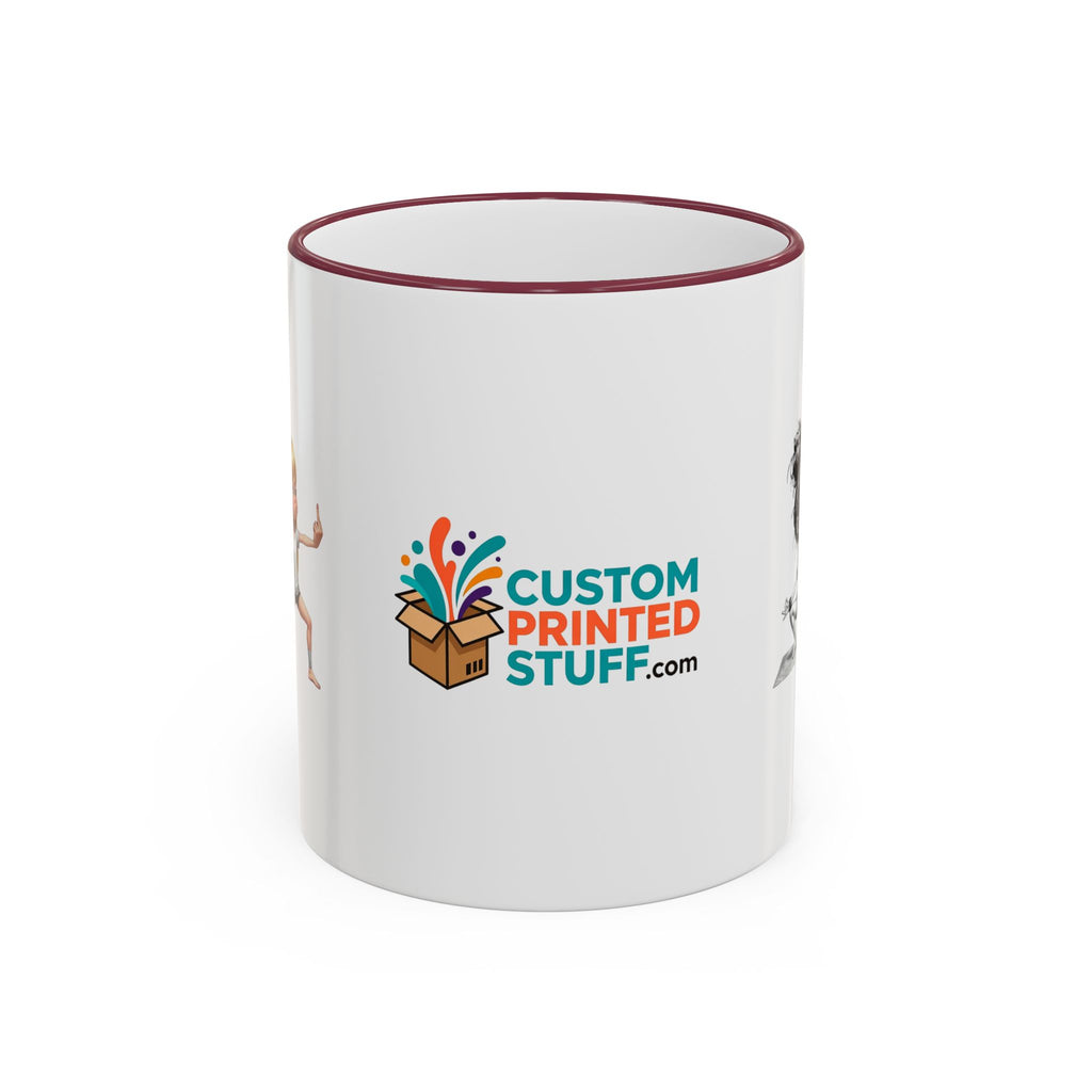 Custom Printed Accent Rim & Handle Mug — Personalized Logo Coffee Cup (11oz, 15oz)