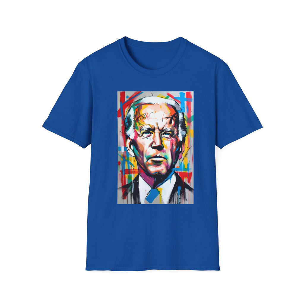Artsy Biden Portrait T‑Shirt — Colorful Pop Art President Tee