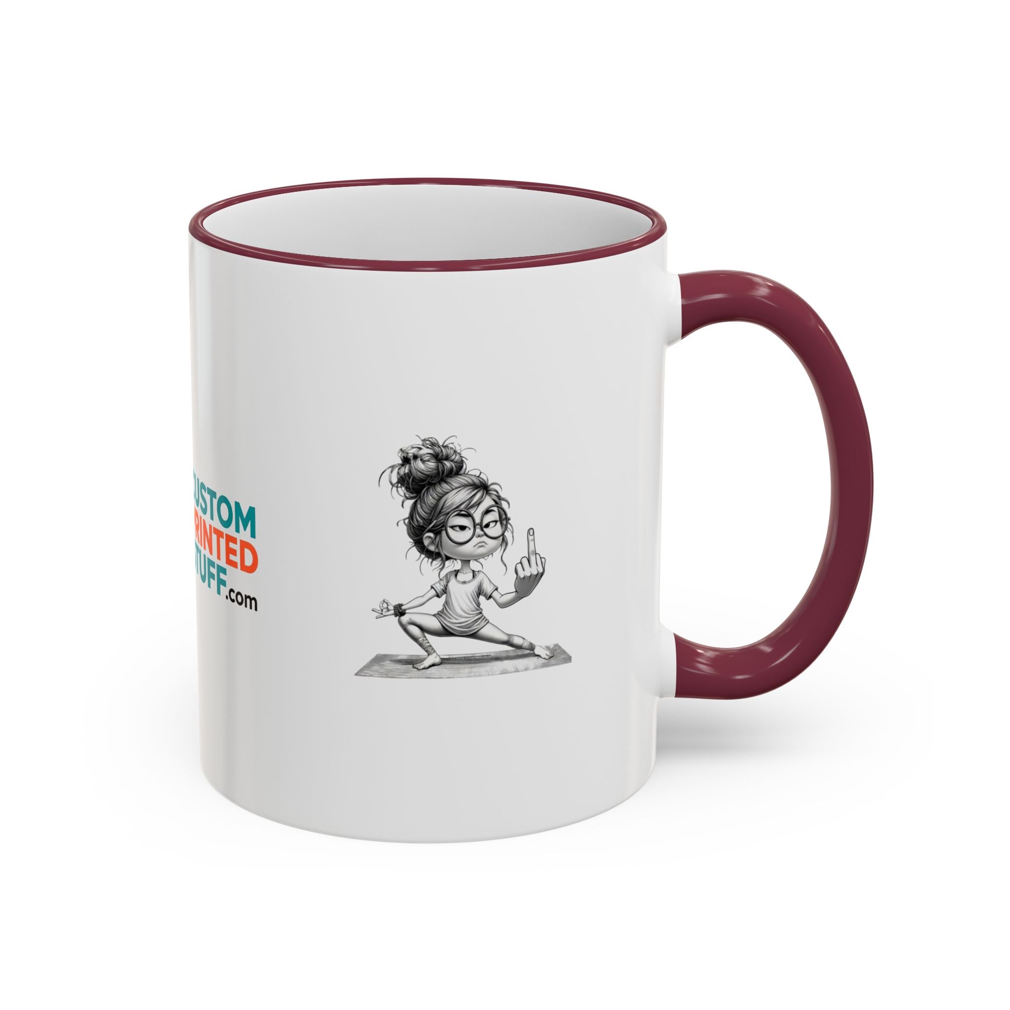 Custom Printed Accent Rim & Handle Mug — Personalized Logo Coffee Cup (11oz, 15oz)