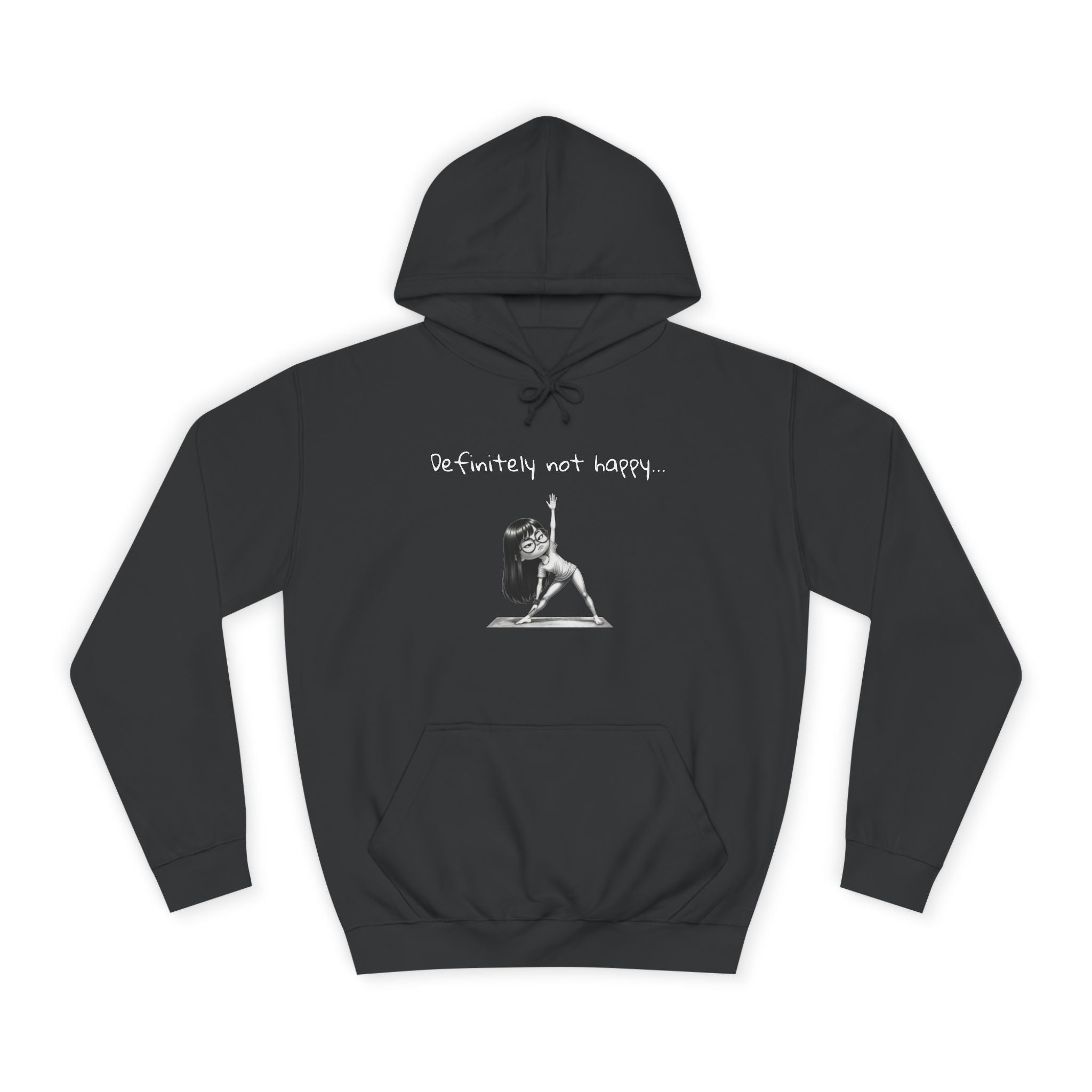 College Hoodie with Minimal Sketch Girl Design – 'She’s Not Crying' Campus Pullover