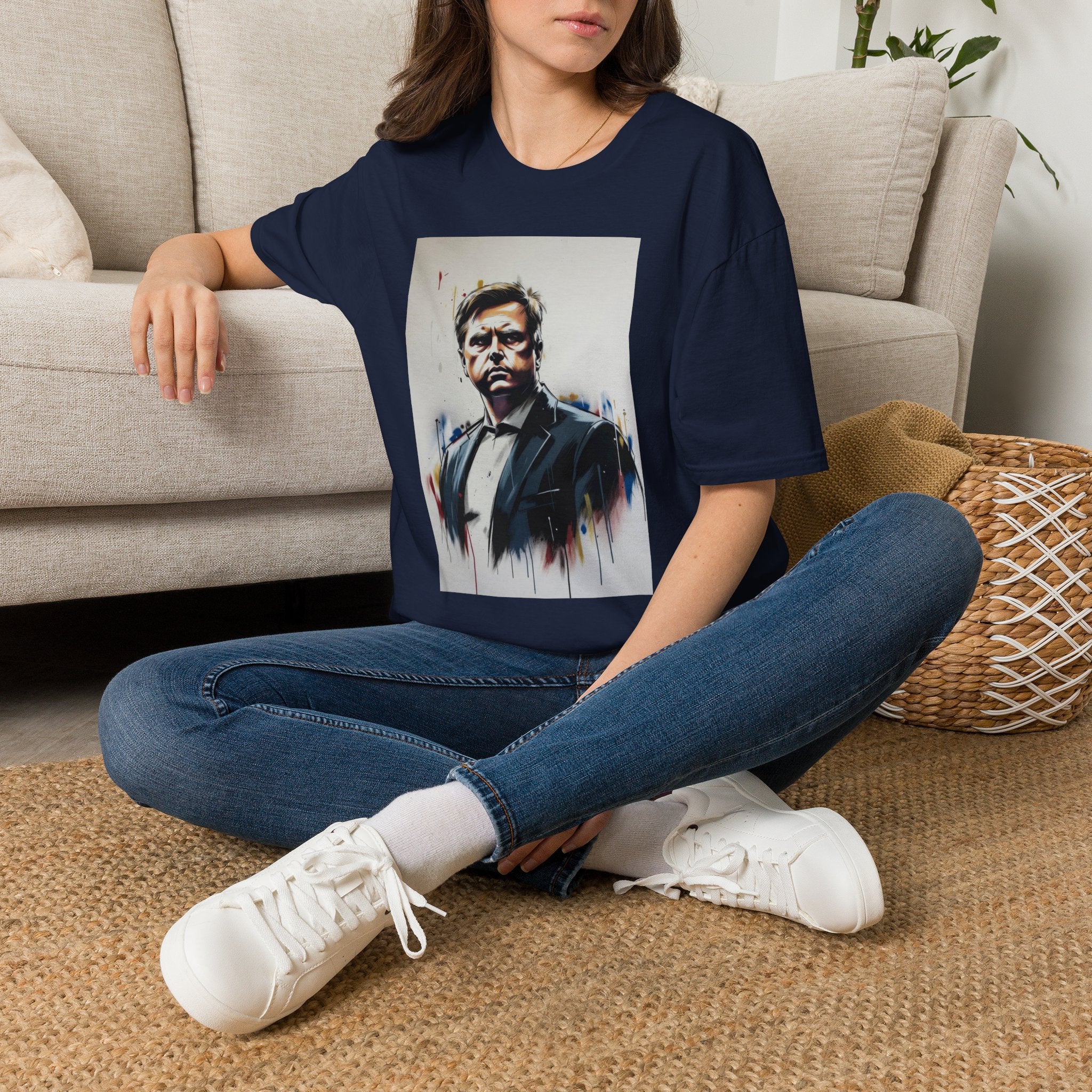 Portrait Artsy JD T-Shirt — Stylized Gentleman's Painted Face Graphic Tee