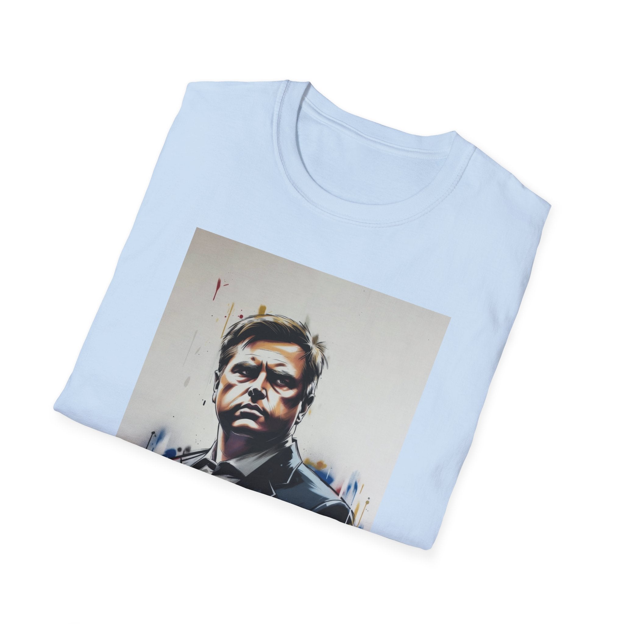 Portrait Artsy JD T-Shirt — Stylized Gentleman's Painted Face Graphic Tee