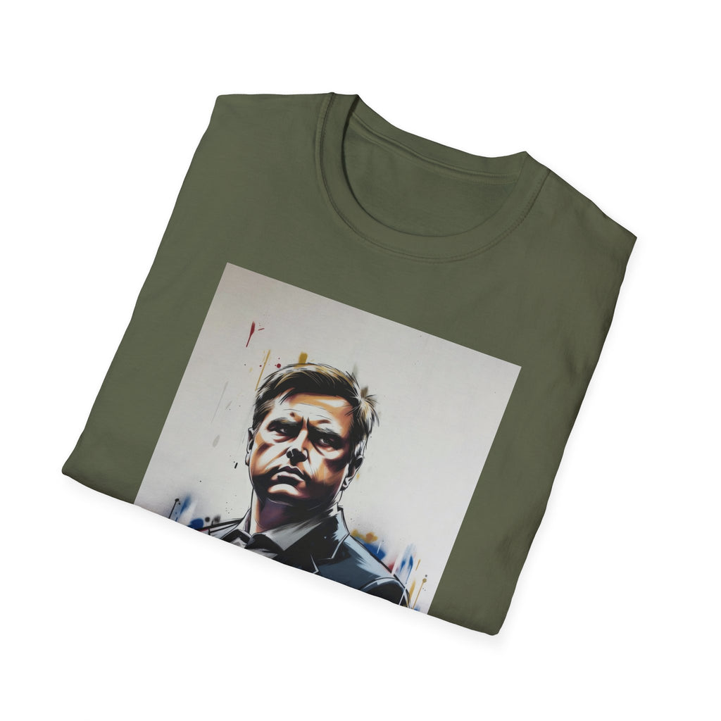 Portrait Artsy JD T-Shirt — Stylized Gentleman's Painted Face Graphic Tee