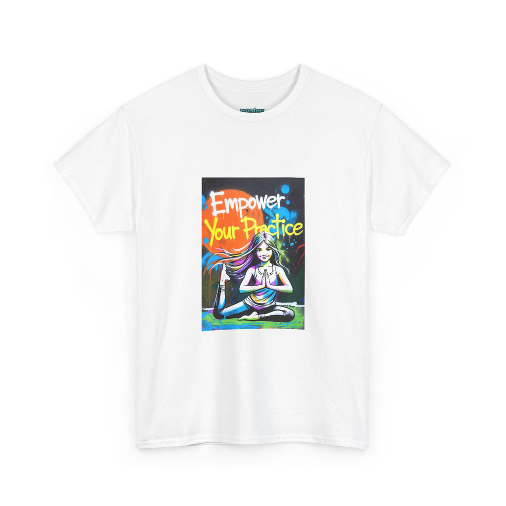 Empower Your Practice yoga pose illustration T-Shirt | meditation graphic tee