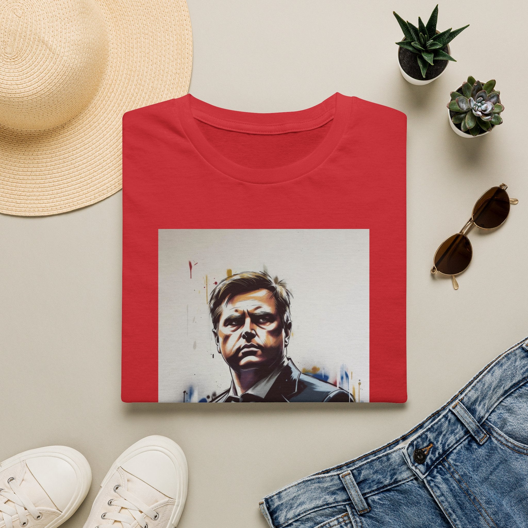 Portrait Artsy JD T-Shirt — Stylized Gentleman's Painted Face Graphic Tee