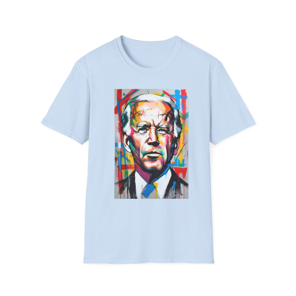 Artsy Biden Portrait T‑Shirt — Colorful Pop Art President Tee