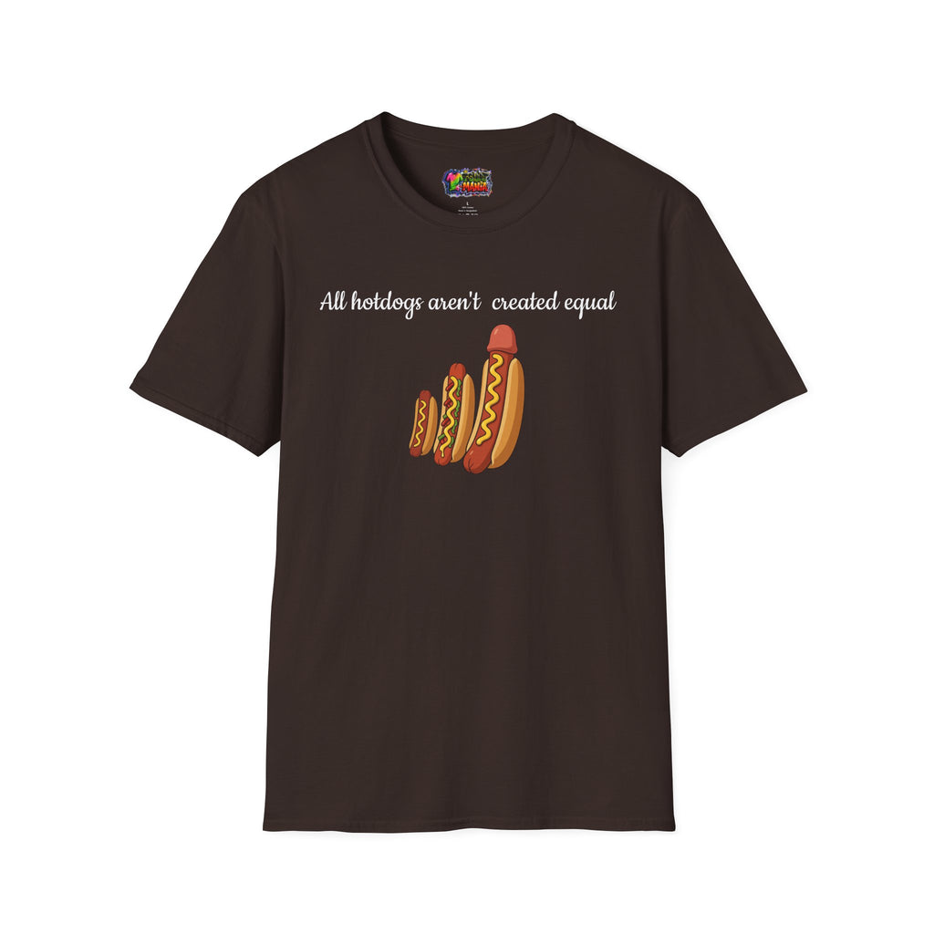 Hotdog Graphic T-Shirt — "All Hotdogs Aren't Created Equal" Funny Food Lover Tee