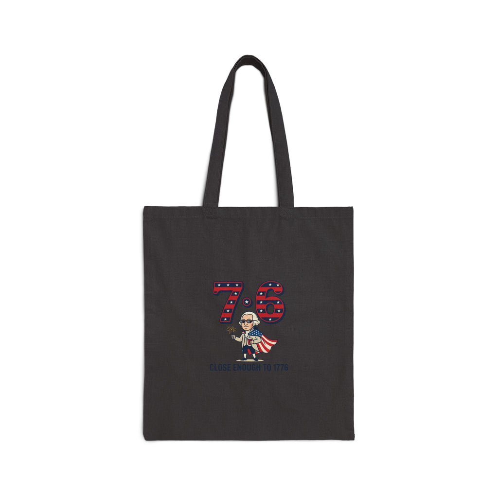 7·6 Patriotic Meme Tote | 1776 History Nostalgia, Vintage USA Canvas
