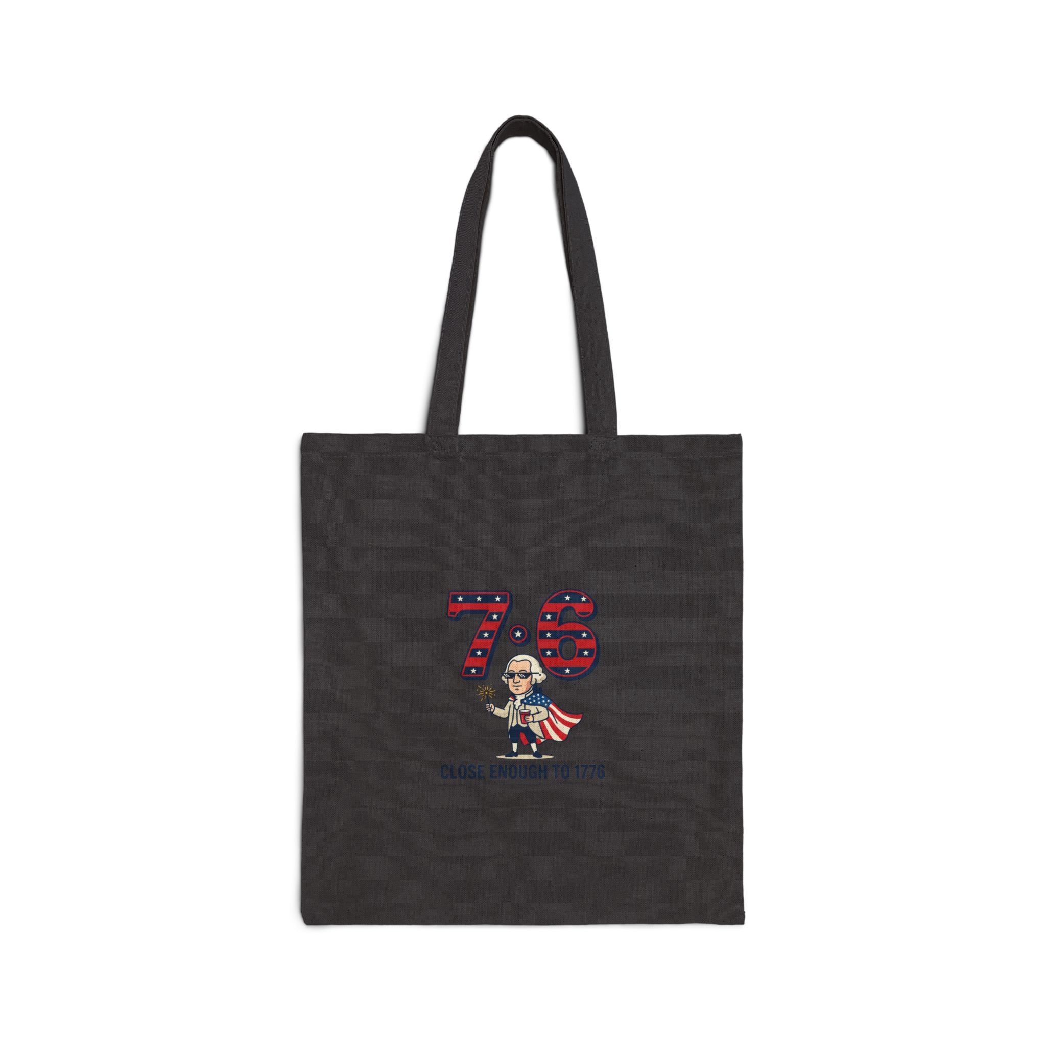 7·6 Patriotic Meme Tote | 1776 History Nostalgia, Vintage USA Canvas