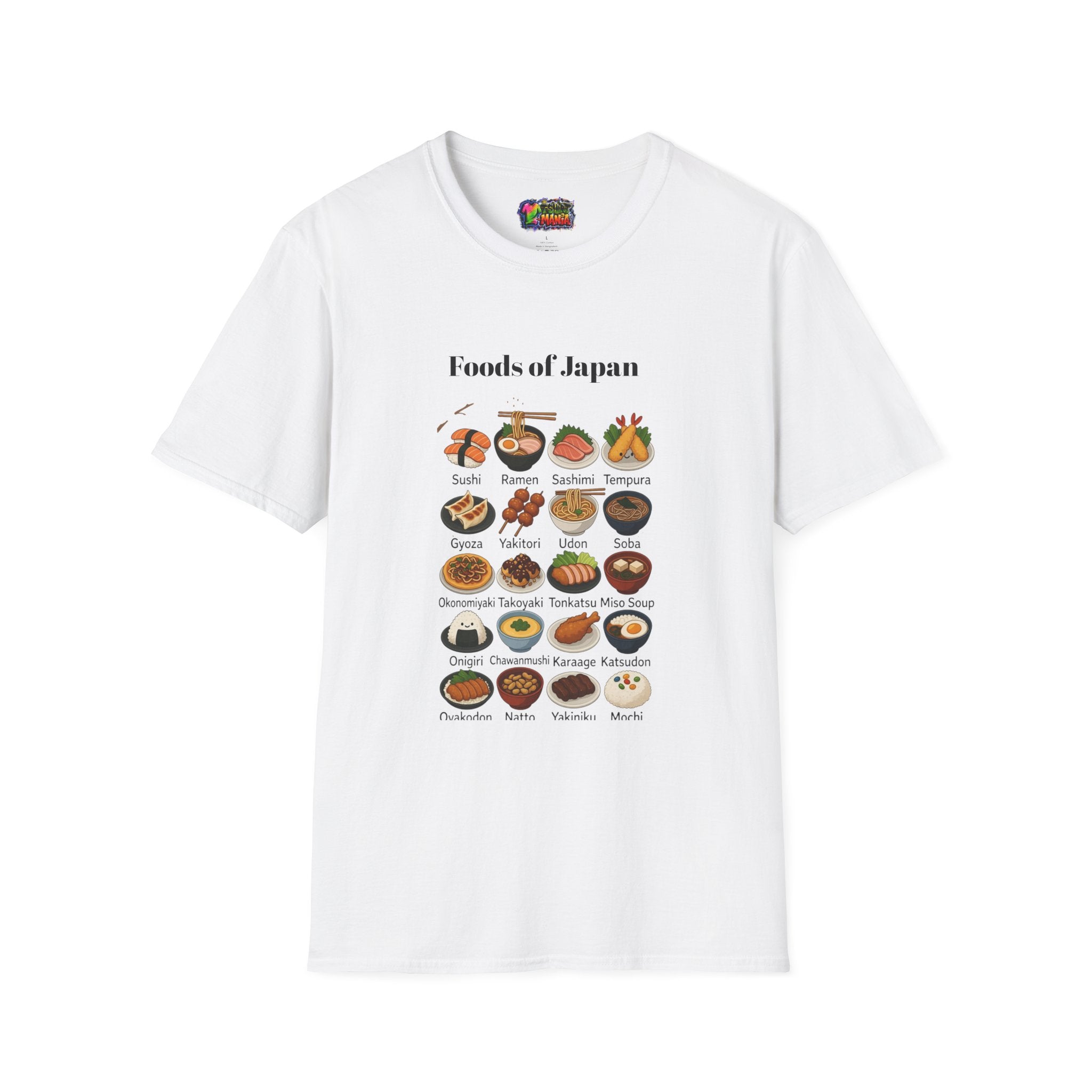 Japanese Food Chart T-Shirt — Illustrated Foods of Japan Graphic Tee