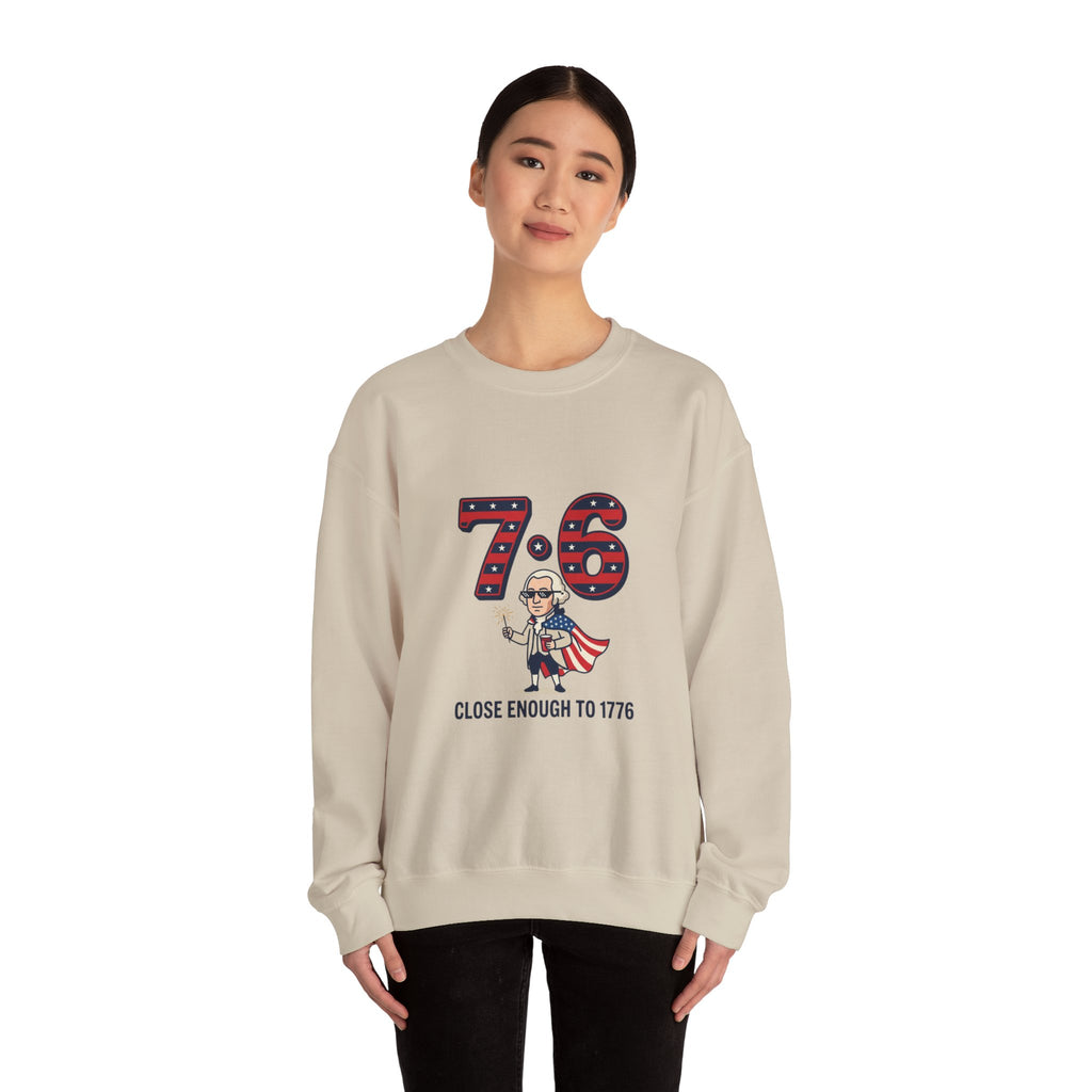1776 Meme Nostalgia Crewneck Sweatshirt | patriotic vintage numbers