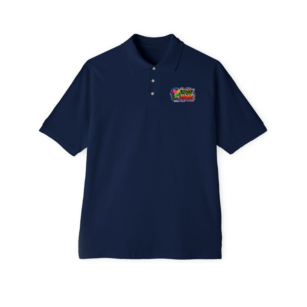 Men's Polo — Colorful Graffiti 'MANIA' Logo Performance Shirt