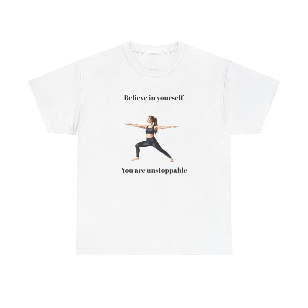 Believe in Yourself Yoga T-Shirt, Motivational Workout Tee