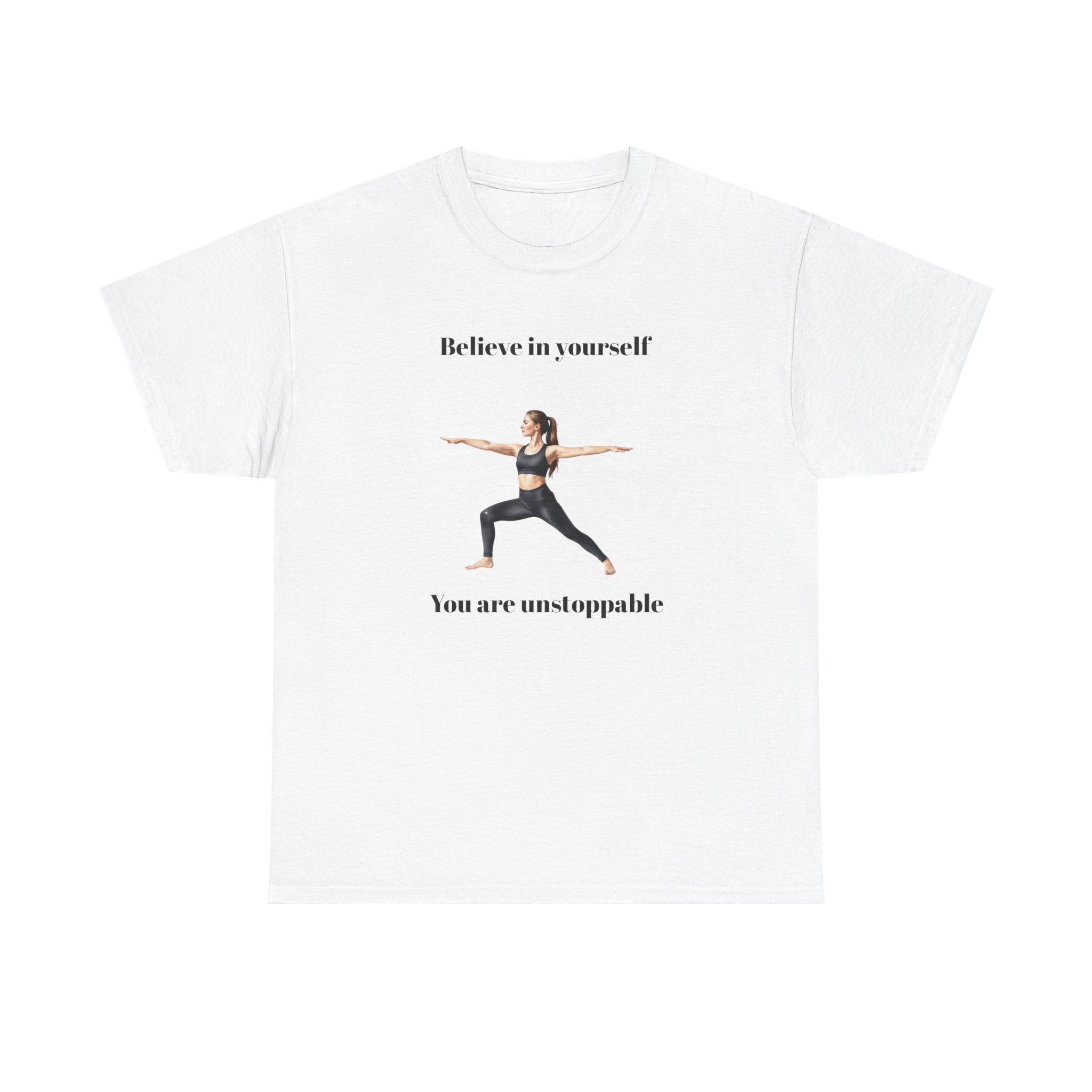 Believe in Yourself Yoga T-Shirt, Motivational Workout Tee