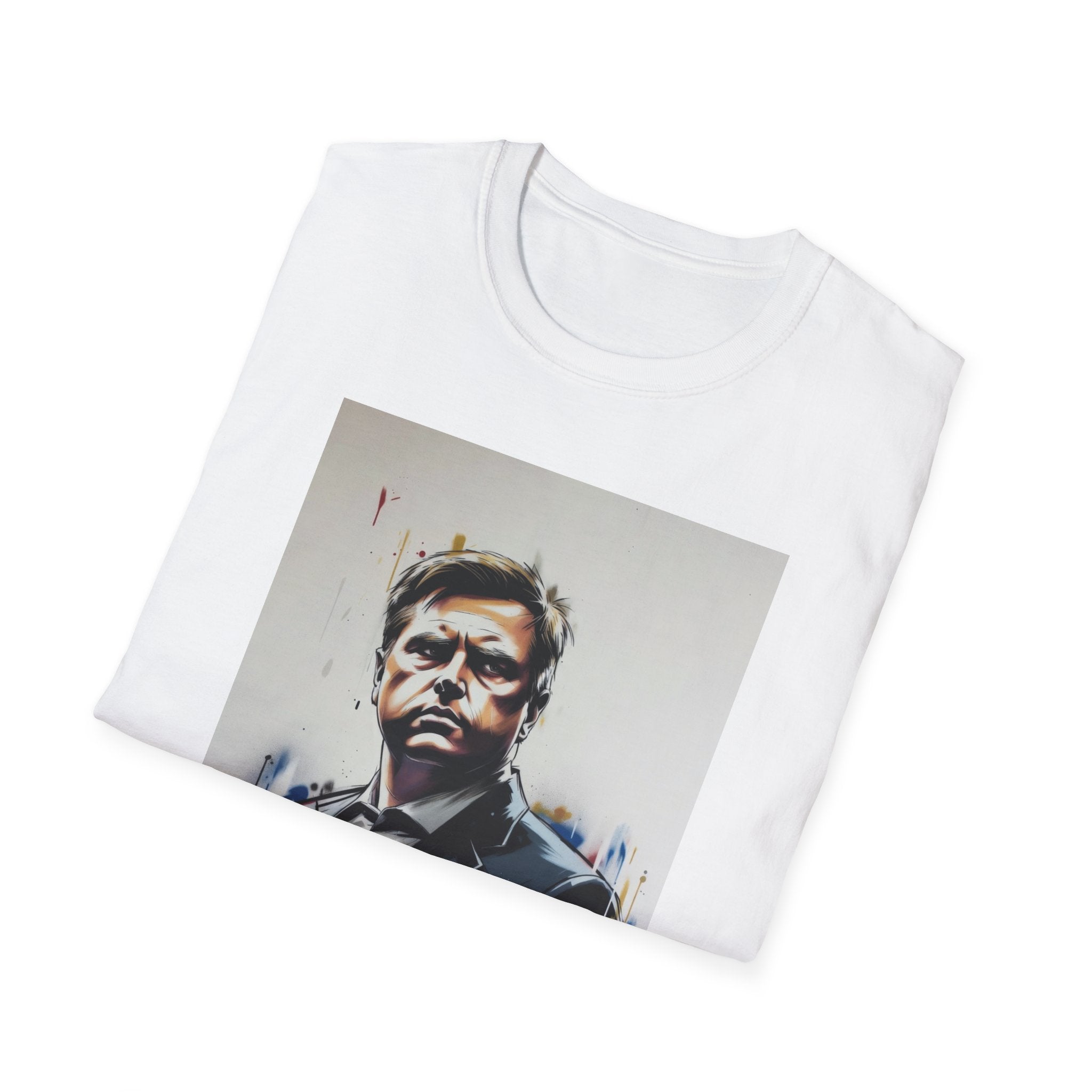 Portrait Artsy JD T-Shirt — Stylized Gentleman's Painted Face Graphic Tee