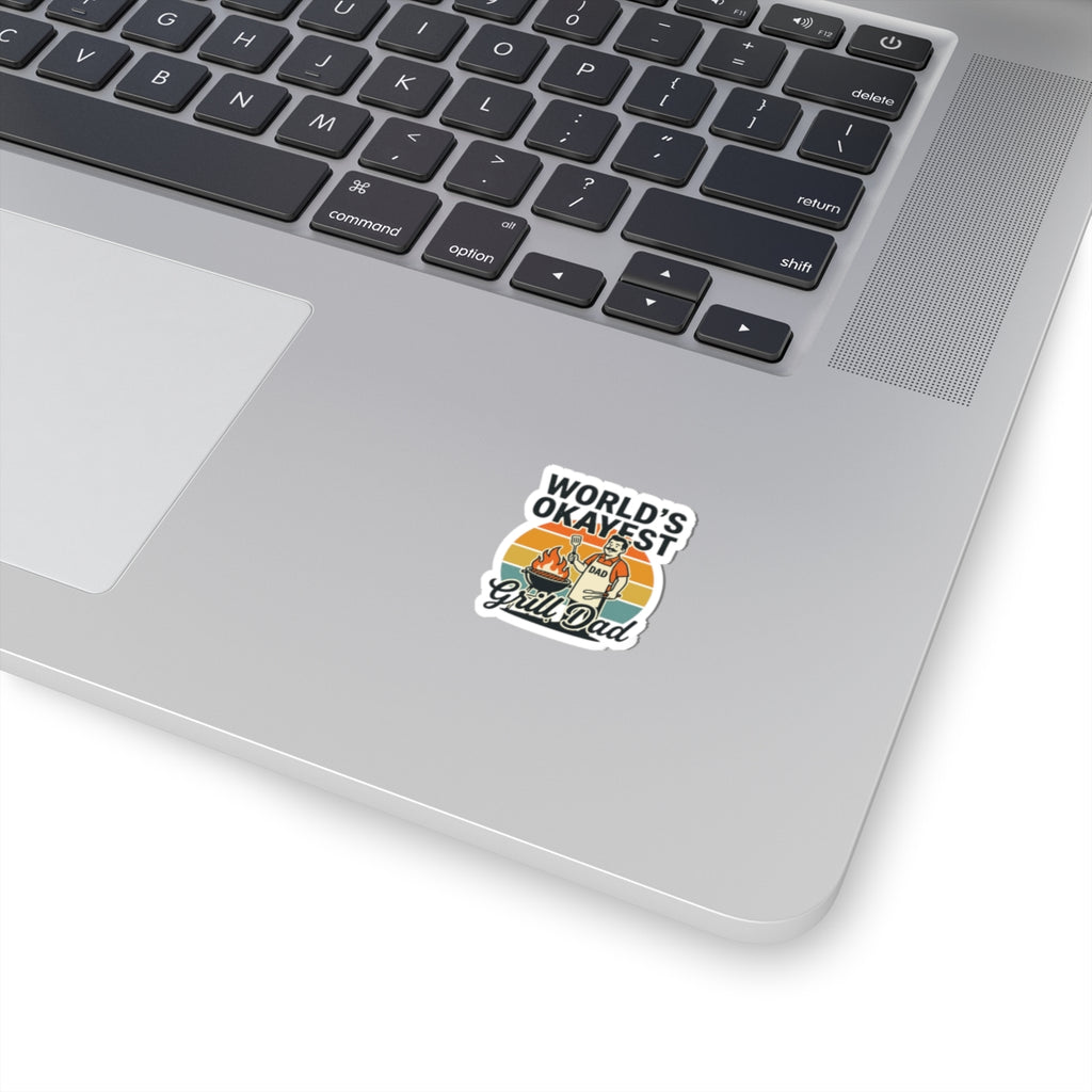 World's Okayest Grill Dad Sticker | Father's Day, Retro Outdoorsy
