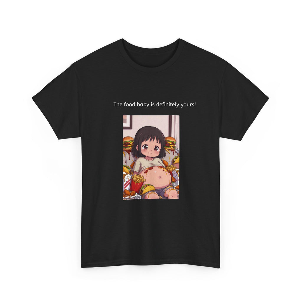 Anime Snack Girl T-Shirt — “The food baby is definitely yours” Cute Kawaii Graphic Tee