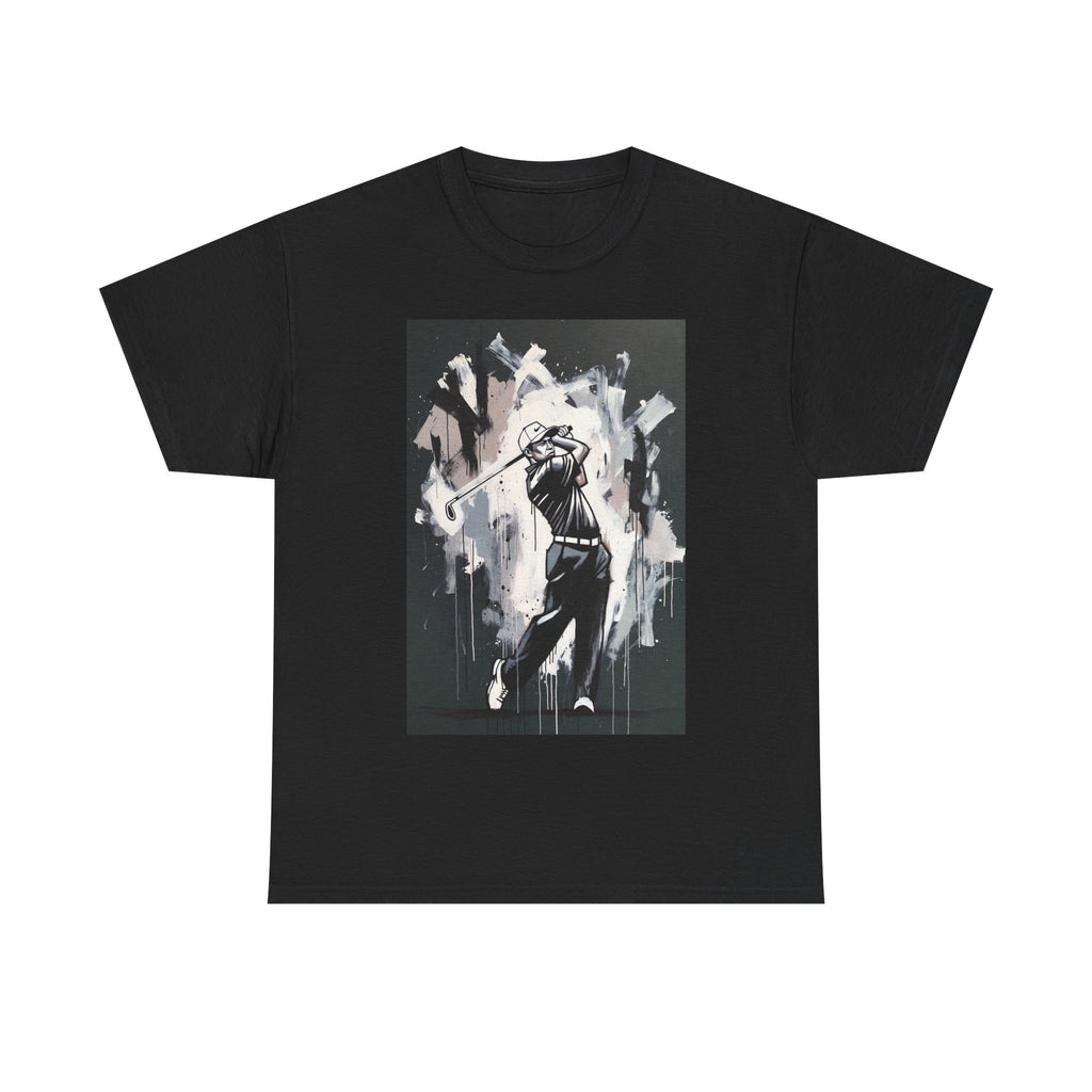 Golf Swing Graphic Tee — Abstract Golfer Art Shirt