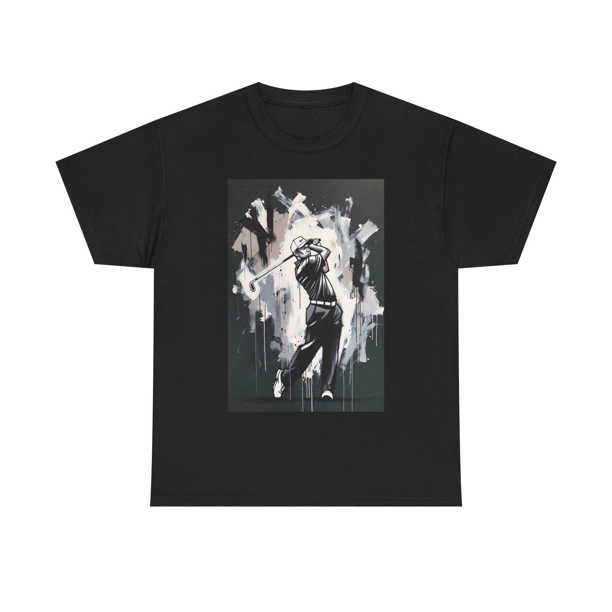 Golf Swing Graphic Tee — Abstract Golfer Art Shirt