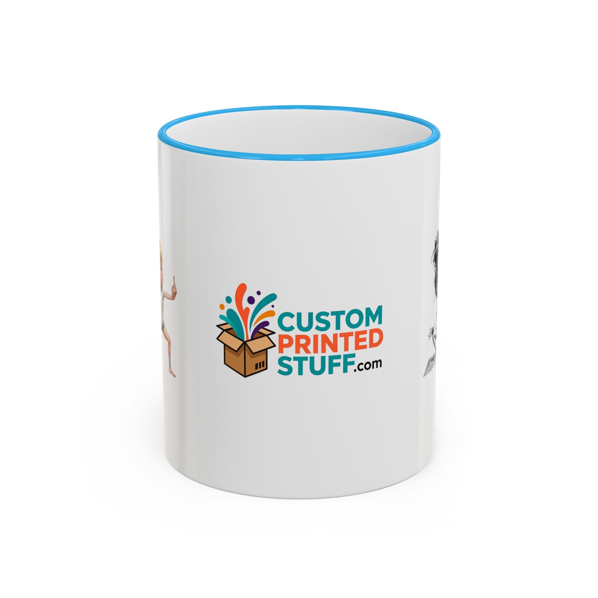 Custom Printed Accent Rim & Handle Mug — Personalized Logo Coffee Cup (11oz, 15oz)