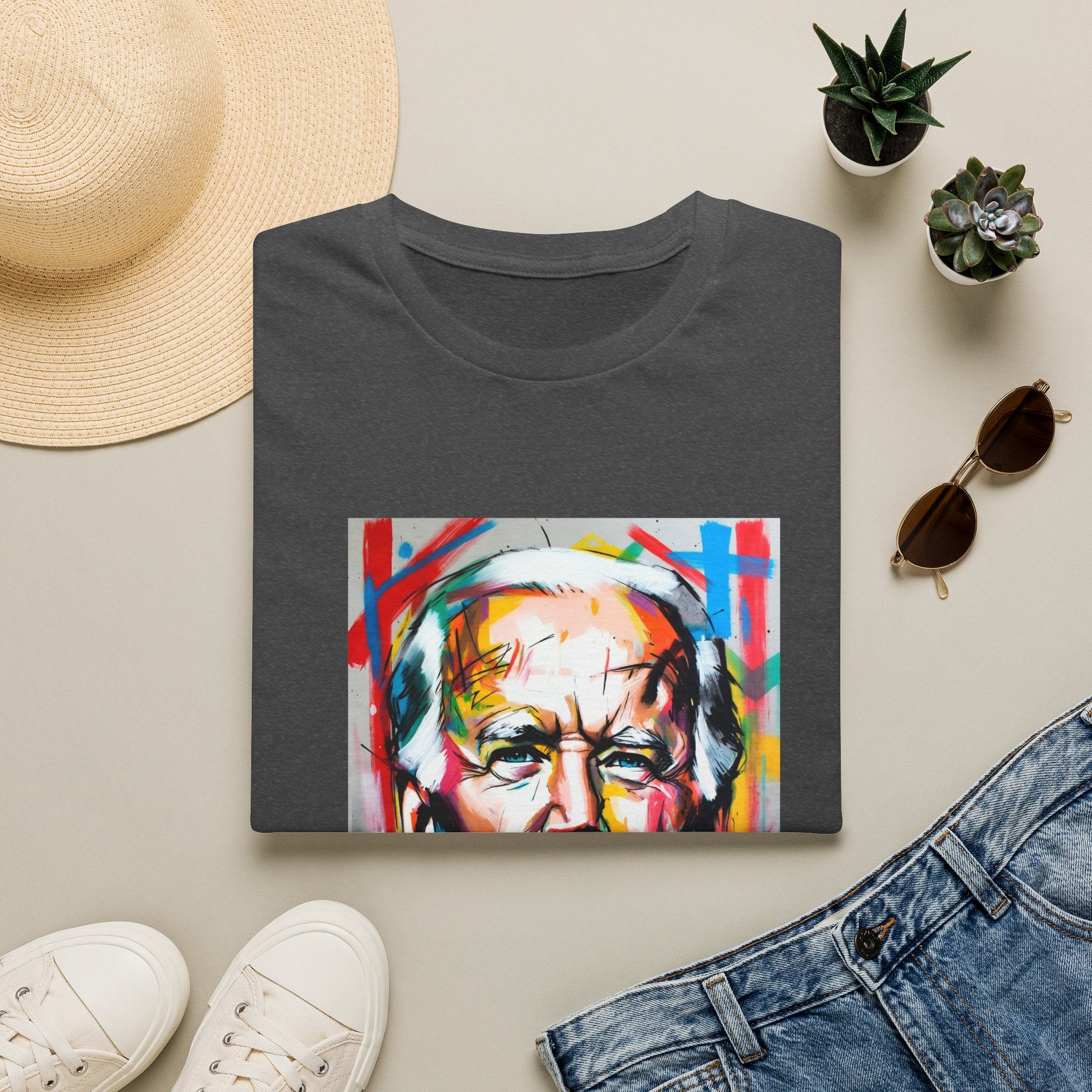 Artsy Biden Portrait T‑Shirt — Colorful Pop Art President Tee
