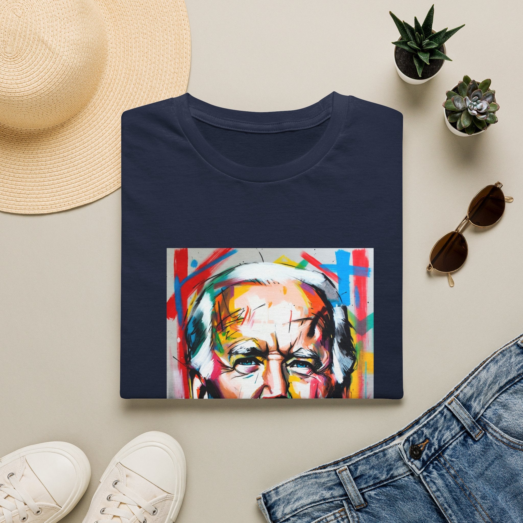 Artsy Biden Portrait T‑Shirt — Colorful Pop Art President Tee
